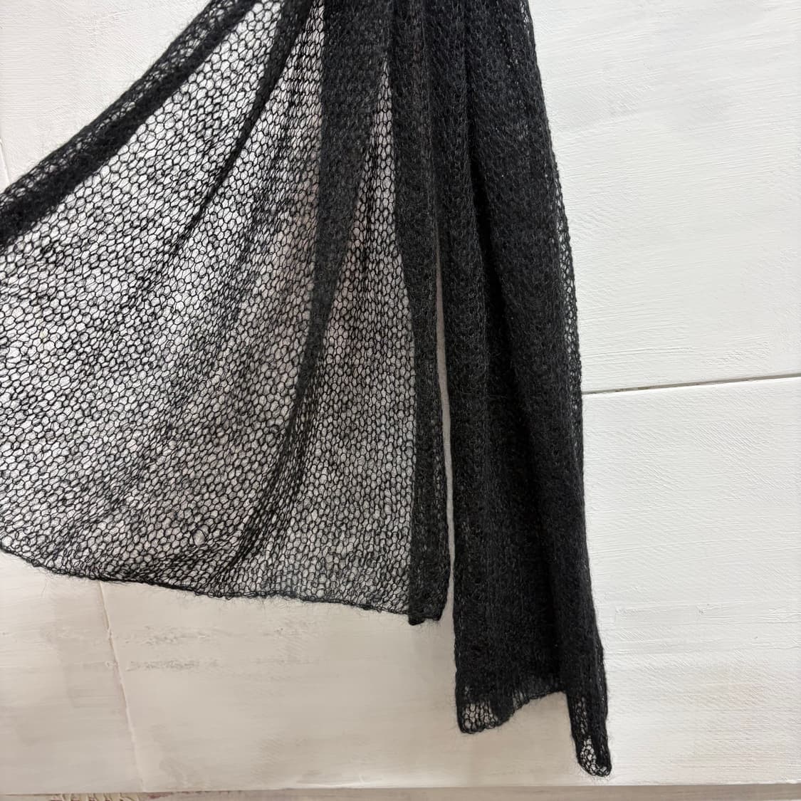 울 사슬 블랙 니트 스카프 머플러 JPN 상품이미지5