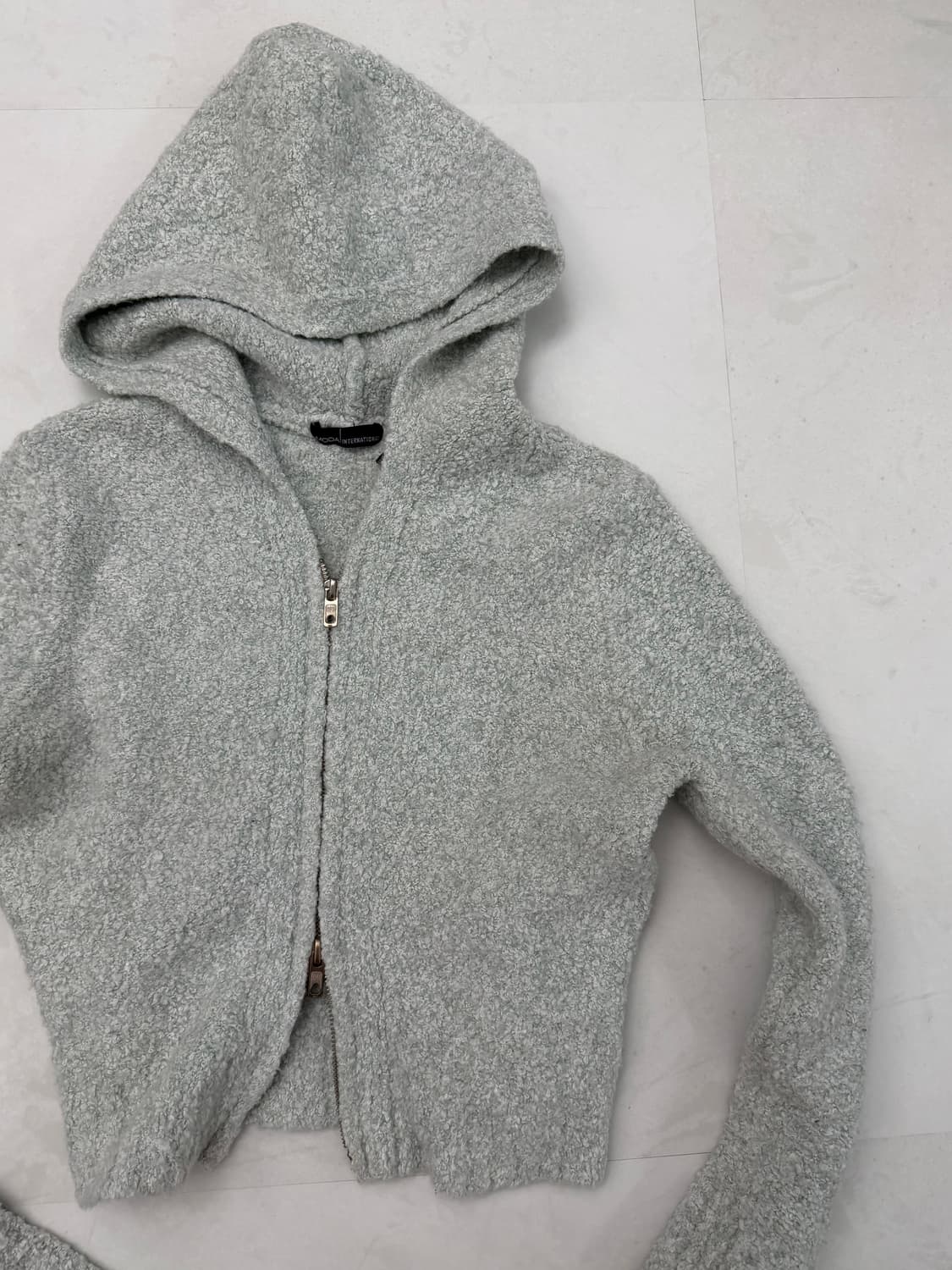 민트 소프트 크롭 후드 집업 상품이미지6