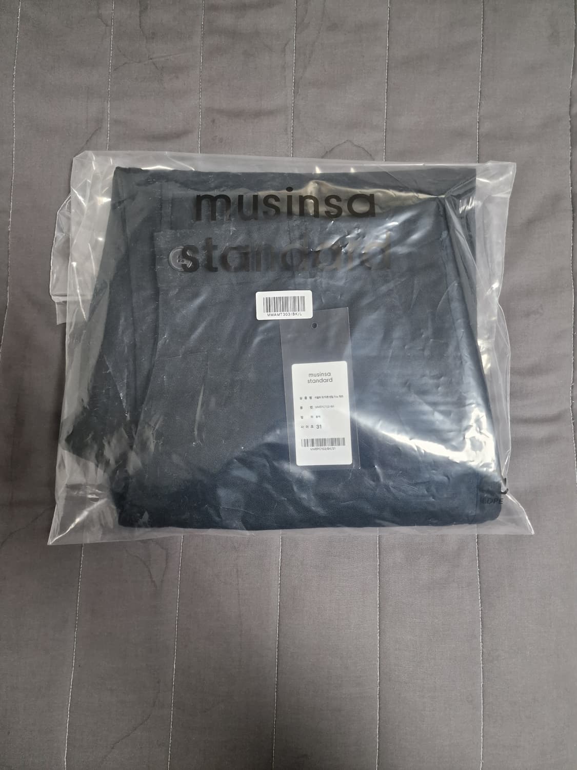 새제품) 무탠다드 레귤러 핏 히든 밴딩 치노 팬츠 블랙 상품이미지8