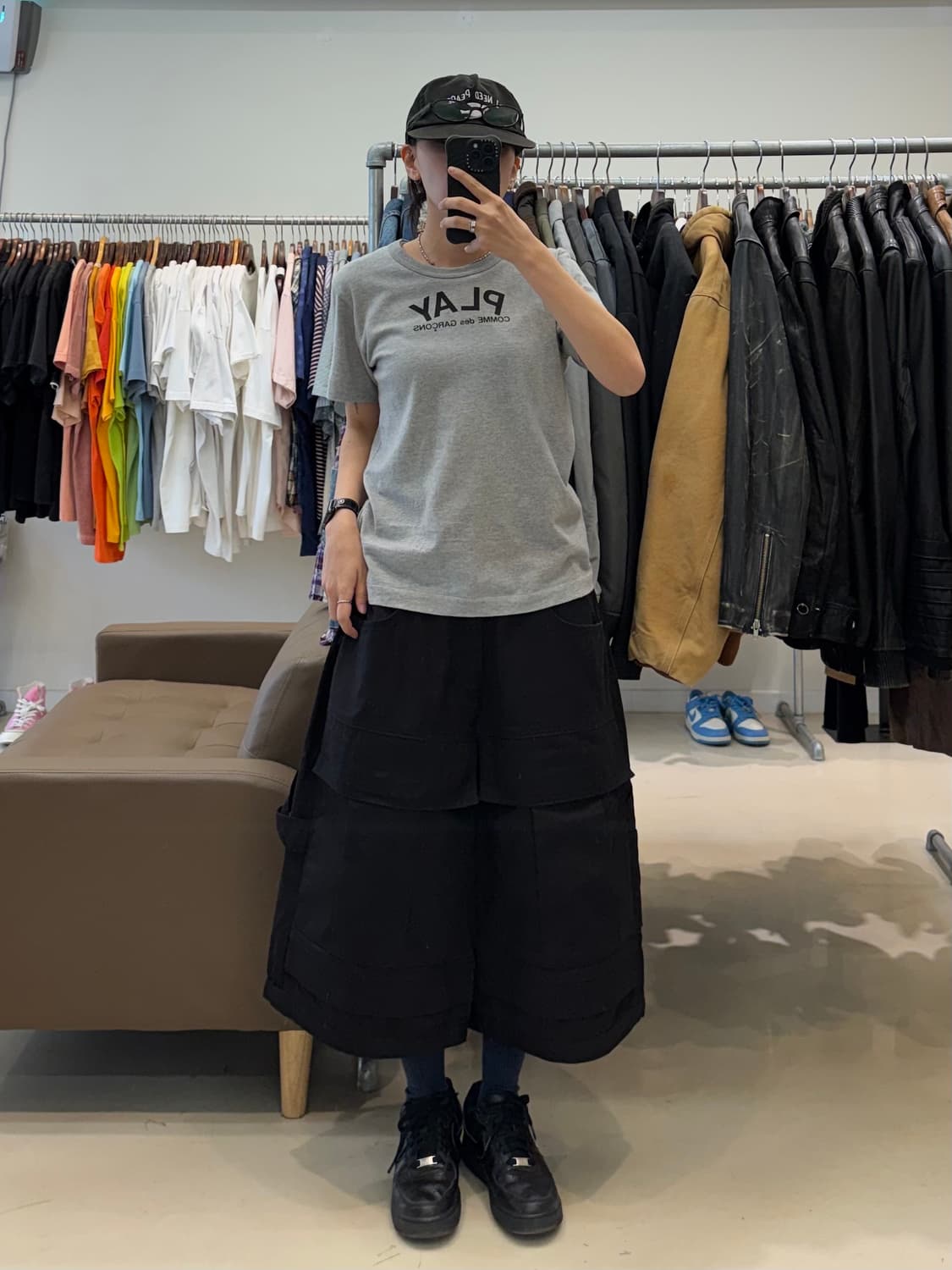 꼼데가르송 플레이 로고 반팔 그레이 상품이미지6