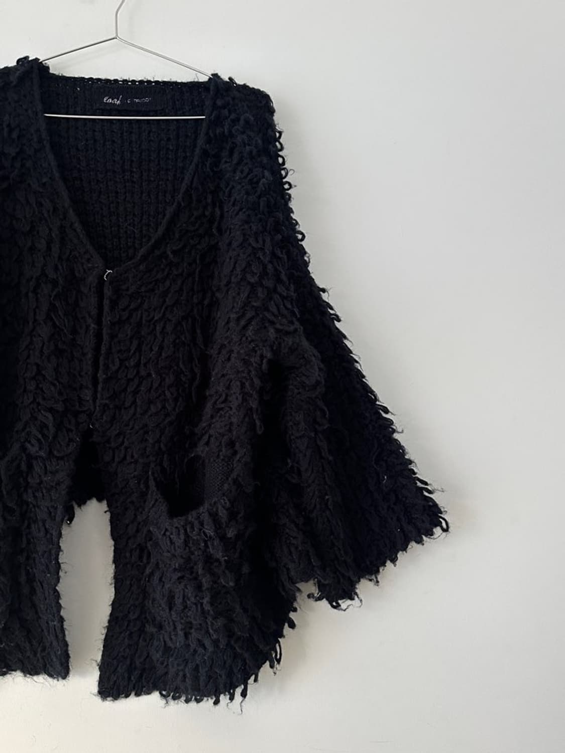 Unbalanced grunge open cardigan / black 상품이미지2