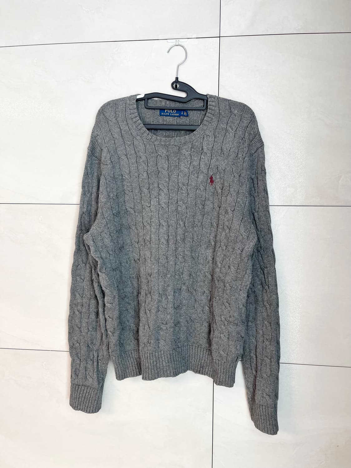 폴로 랄프로렌 케이블 니트 그레이 (L)  상품이미지3