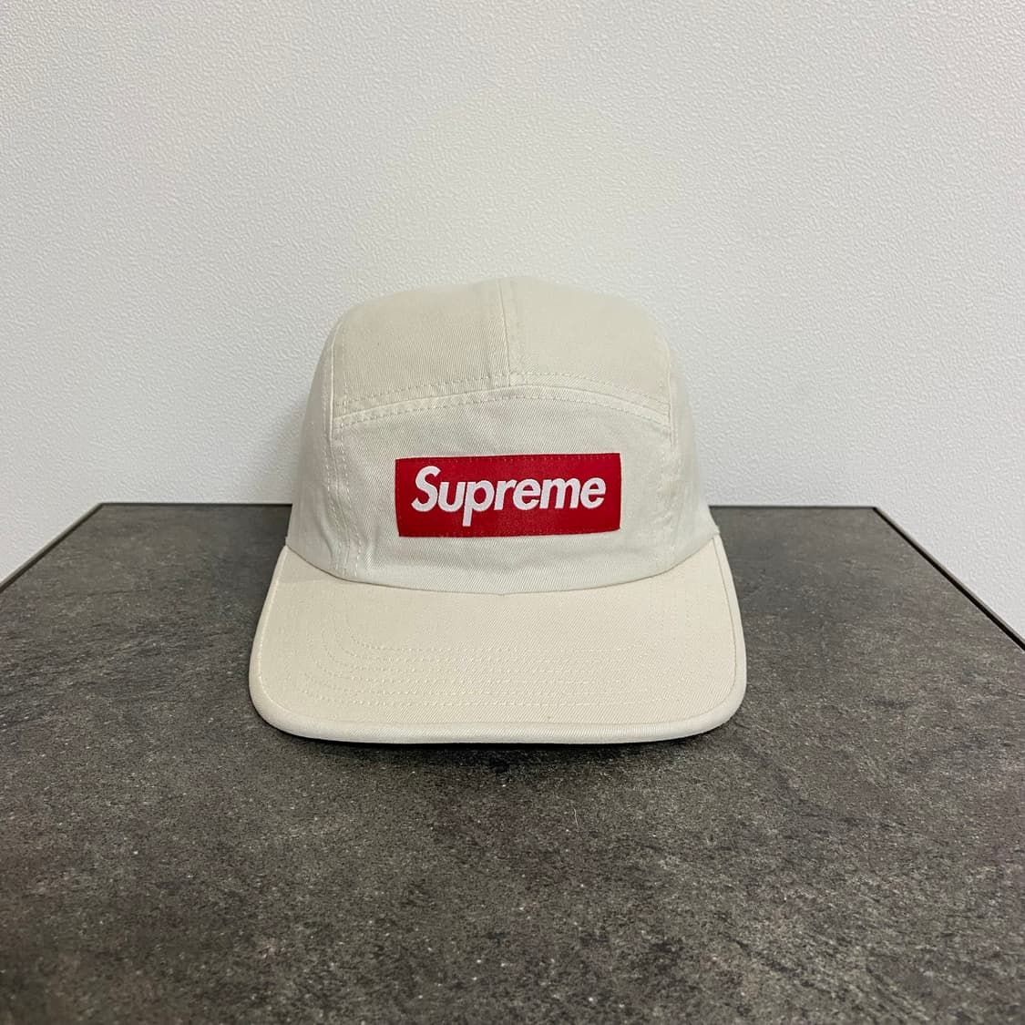 (OS) 슈프림 박스로고 캠프캡 모자 워시드 내츄럴 상품이미지1