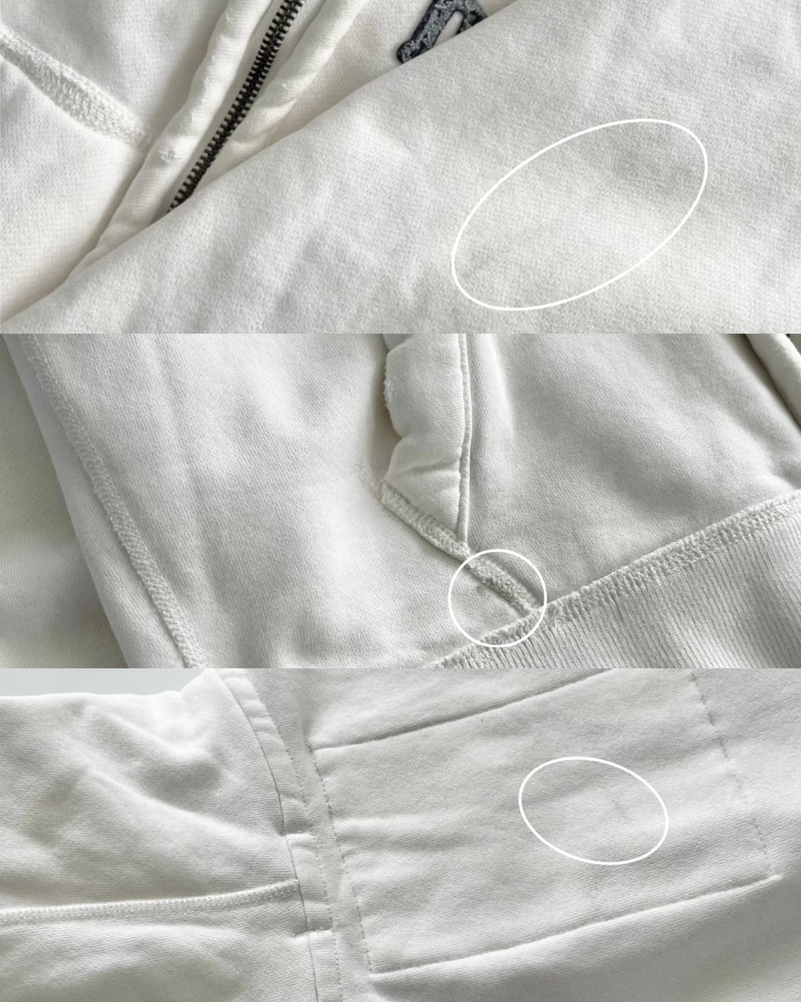 Abercrombie 아베크롬비 크림화이트 코튼 후드집업 상품이미지9