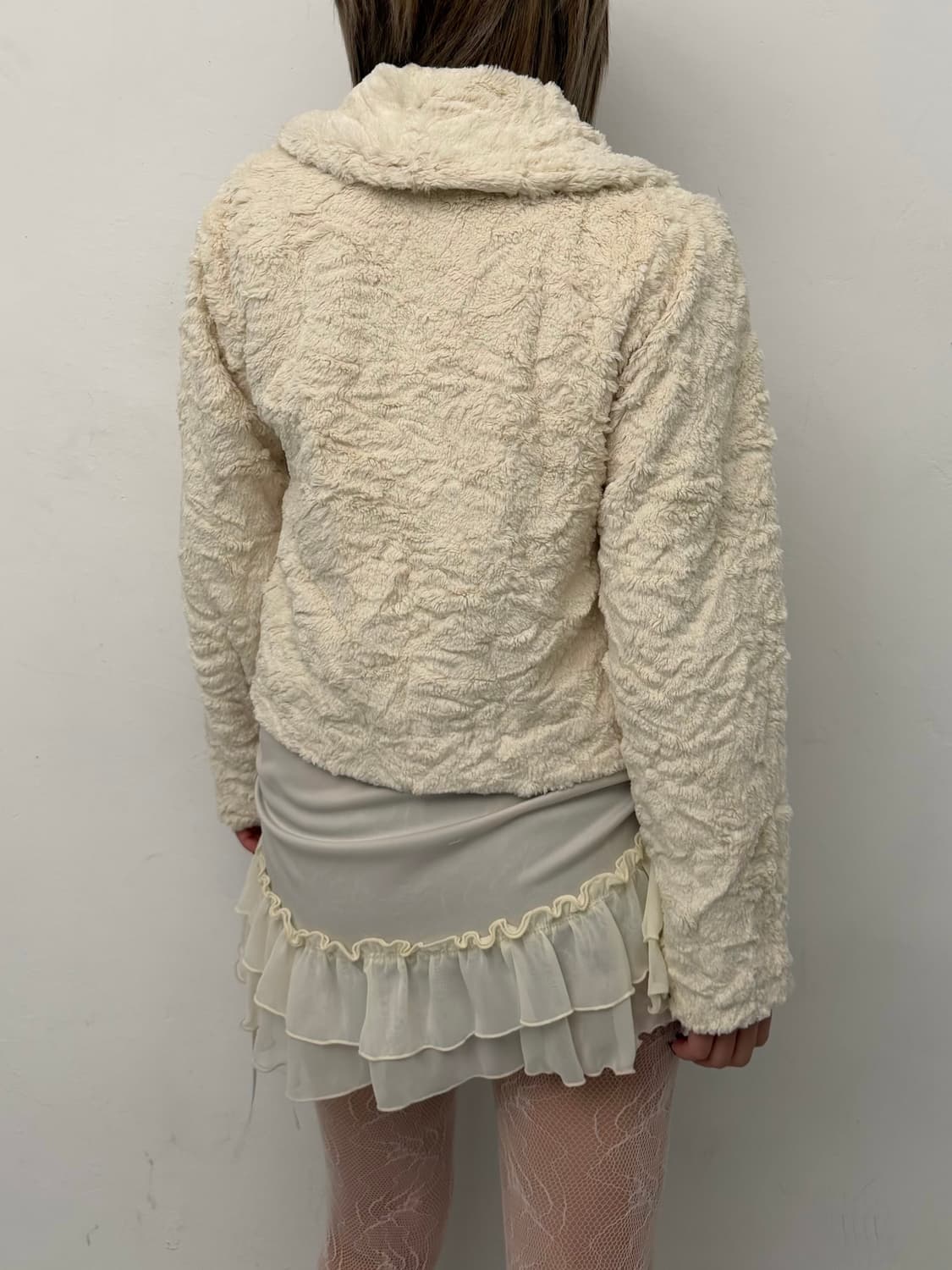 아이보리 리본 퍼 볼레로 자켓 상품이미지8