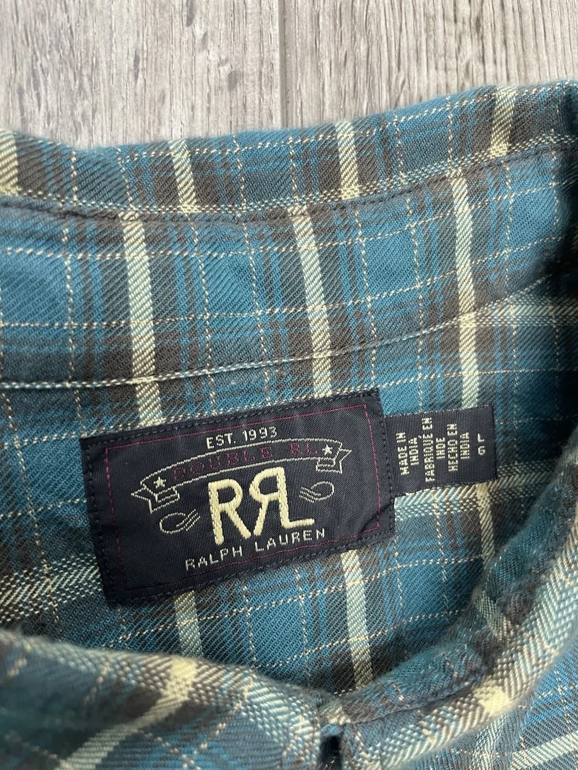 RRL 더블알엘 플래드 트윌 워크셔츠 블루 상품이미지3