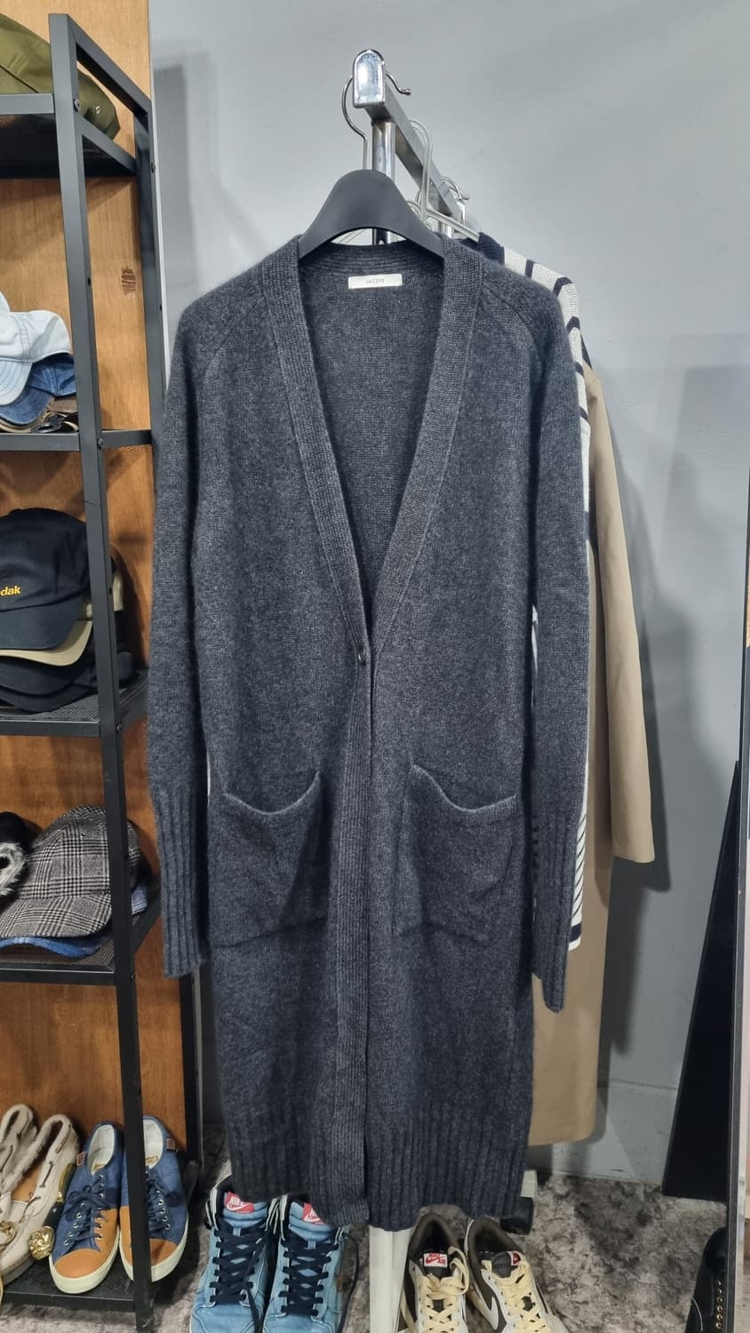 헤지스 hazzys 여성 롱 가디건 모 너구리 (호칭85-160)상태좋음 상품이미지1