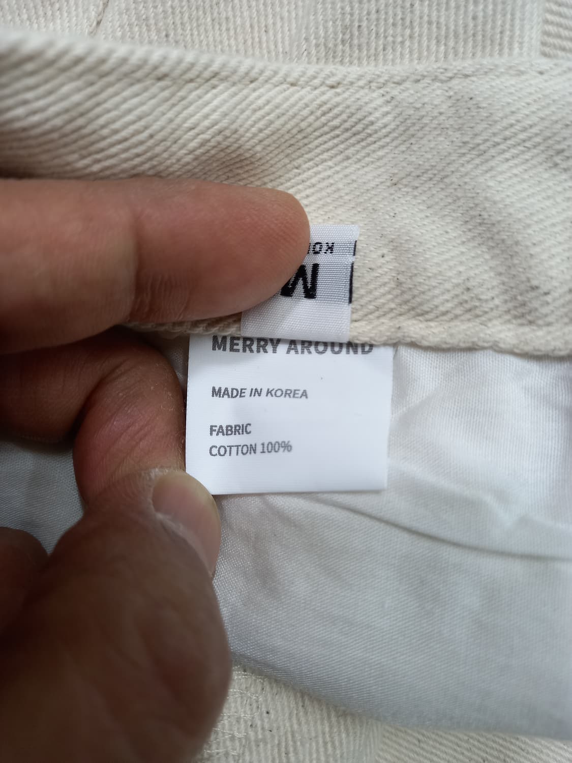 27-28 새상품 MERRY AROUND 하이웨이스트 크림진 27-614 상품이미지9