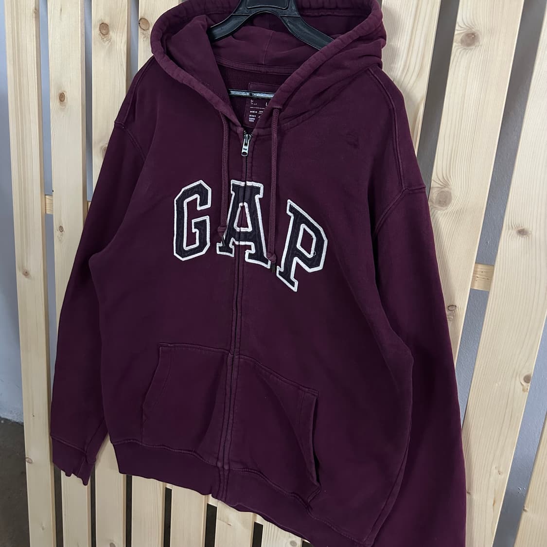 (L) GAP 갭 퍼플 버건디 후드 집업 상품이미지2