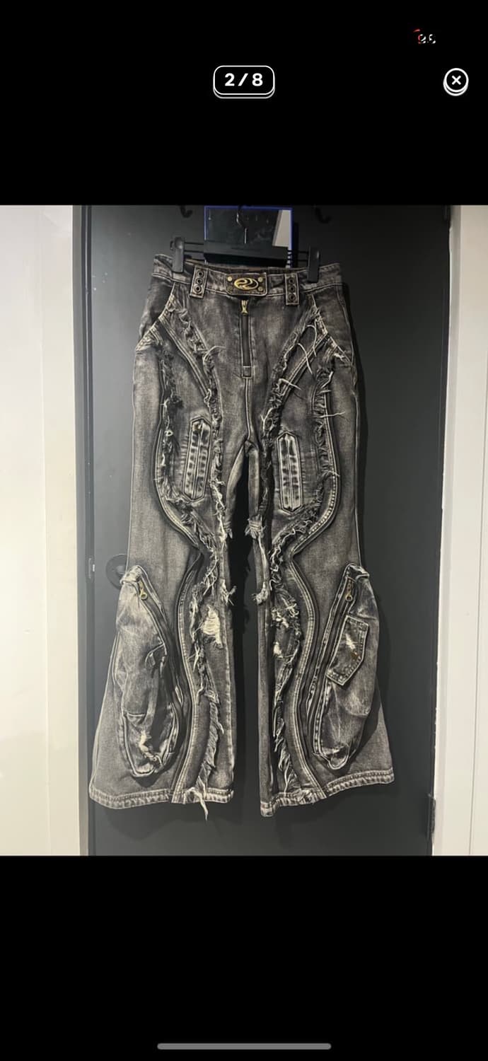 PERSONSOUL ALIENS DIRTY RIPPED 데님 배기진 상품이미지6