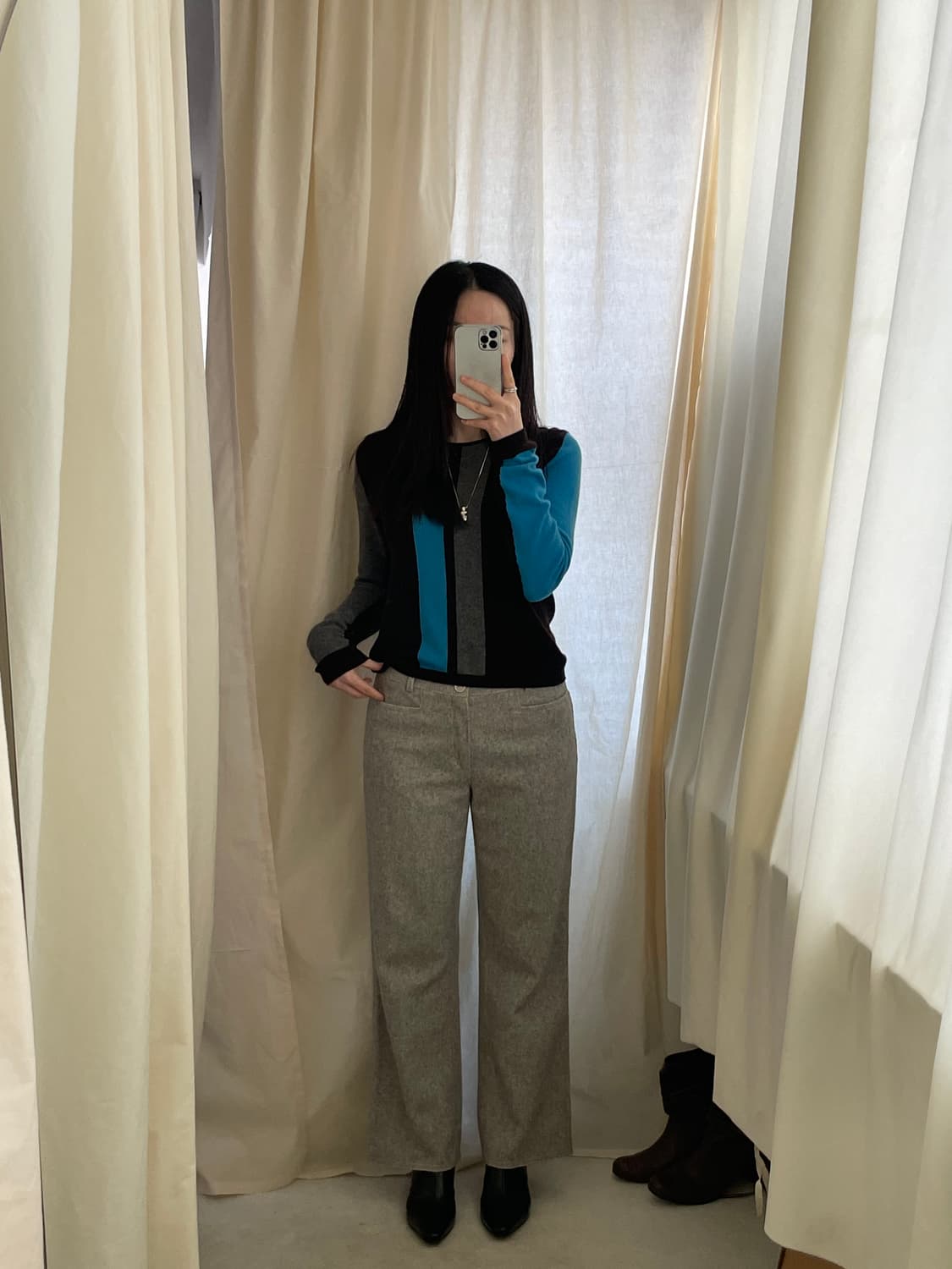 vintage light gray stitch pants 상품이미지8