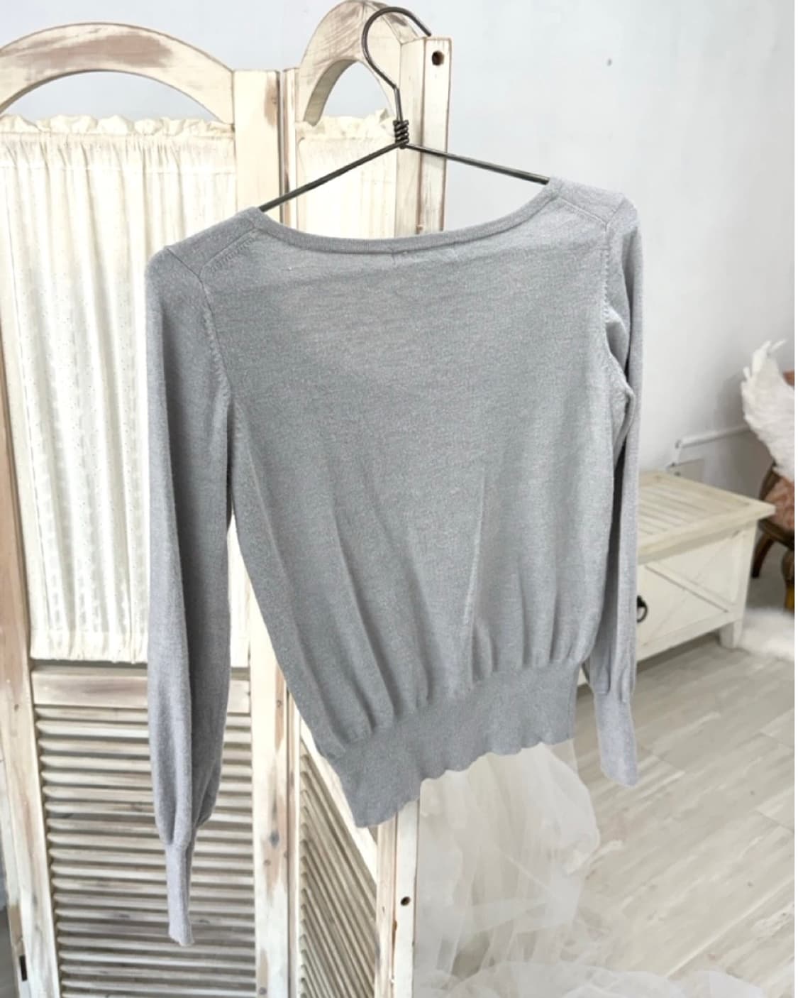 Light gray point knit top 상품이미지9