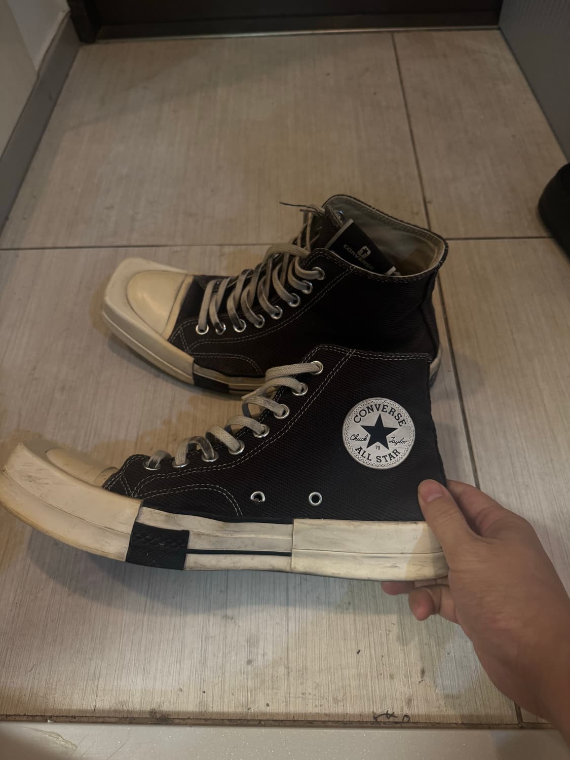 릭오웬스 터보다크 척 70 하이 블랙 캔버스 상품이미지2