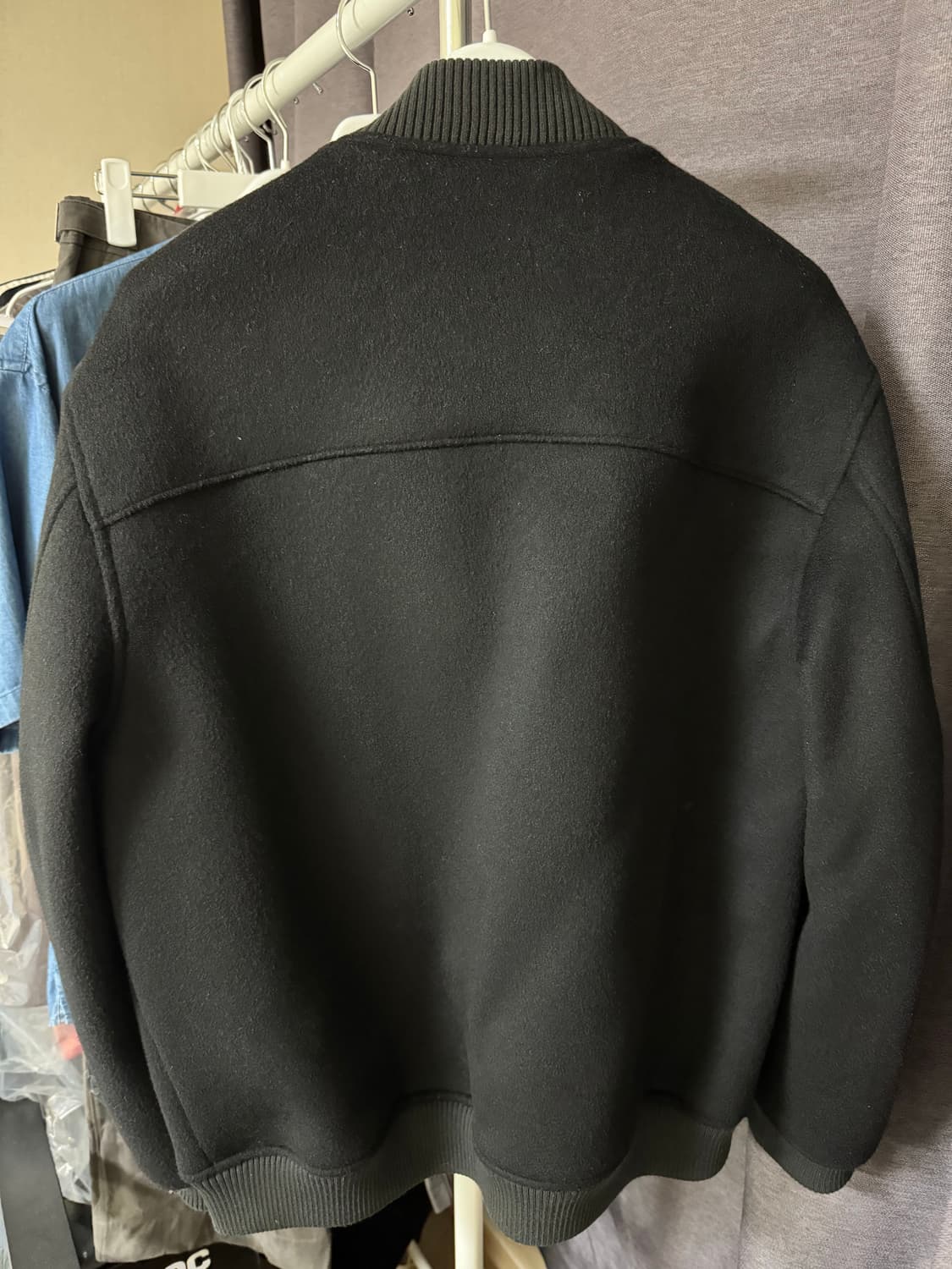 [S(1)] 고낙 울 스타디움 자켓 블랙 상품이미지8