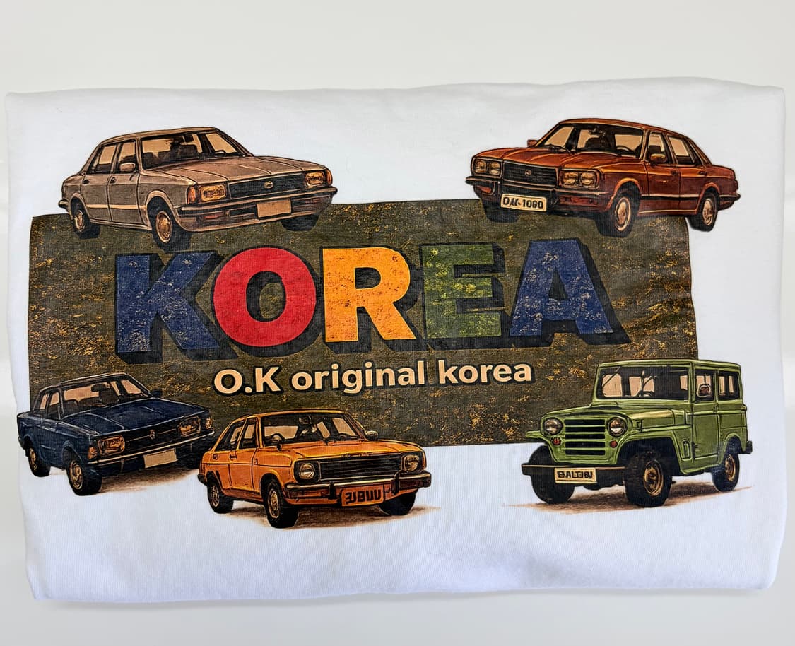 우리나라 최초 자동차 컬렉션 티셔츠(새제품) 상품이미지3