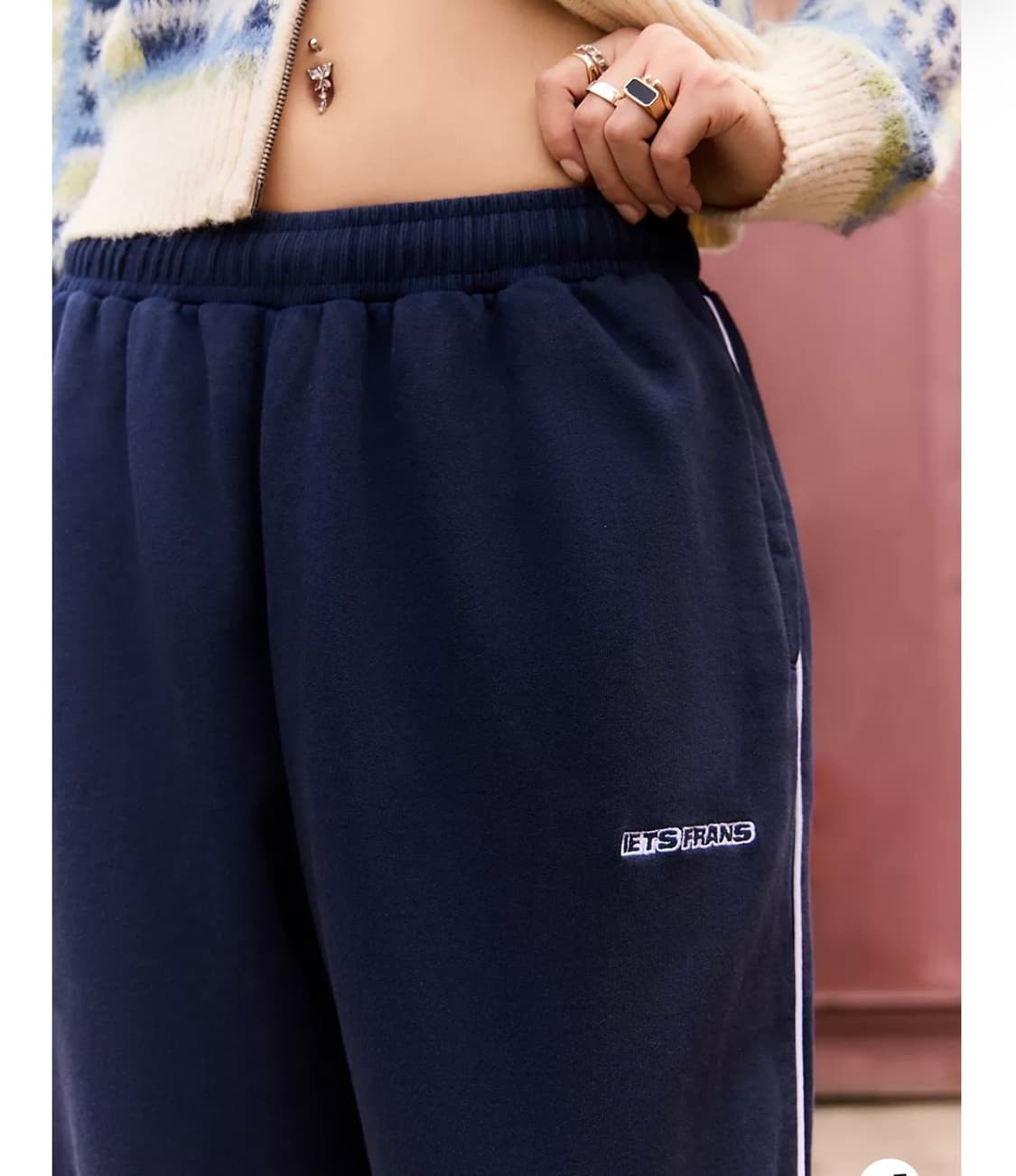iets frans... Navy Harri Baggy Joggers 상품이미지3