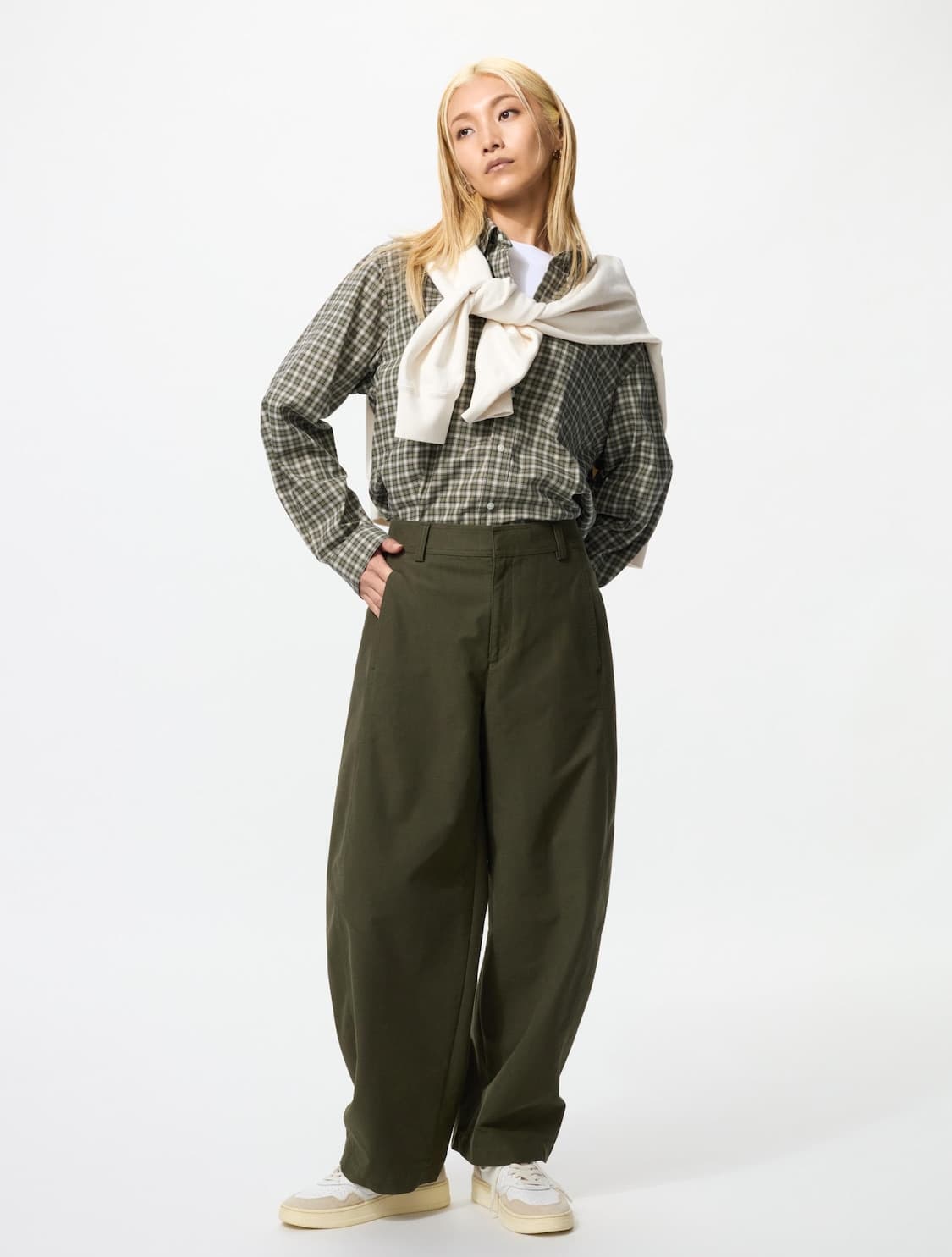 [판매]유니클로 저지배럴레그팬츠 카키 Ssize 상품이미지1