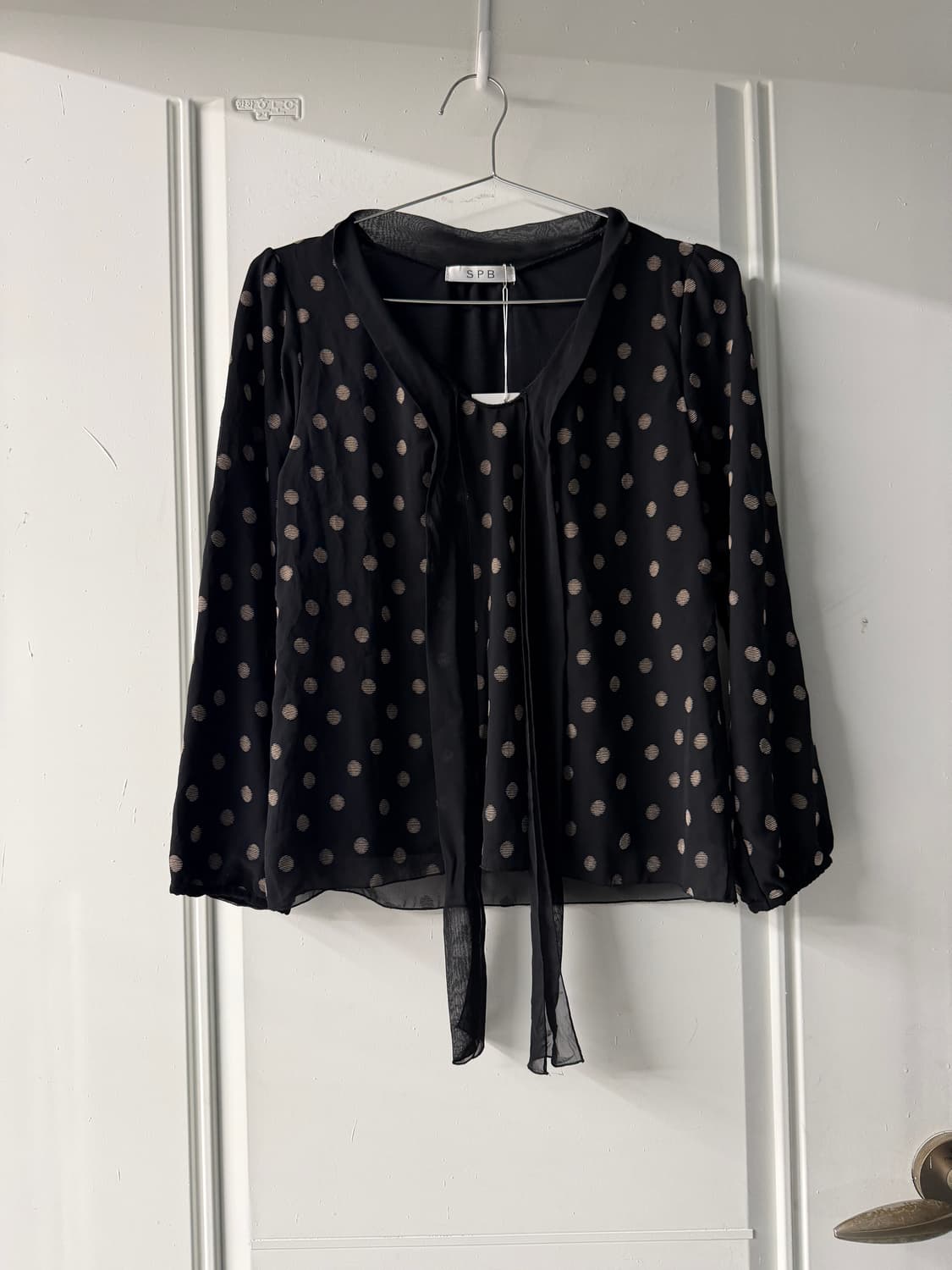 일본빈티지 도트 리본 블라우스 상품이미지5