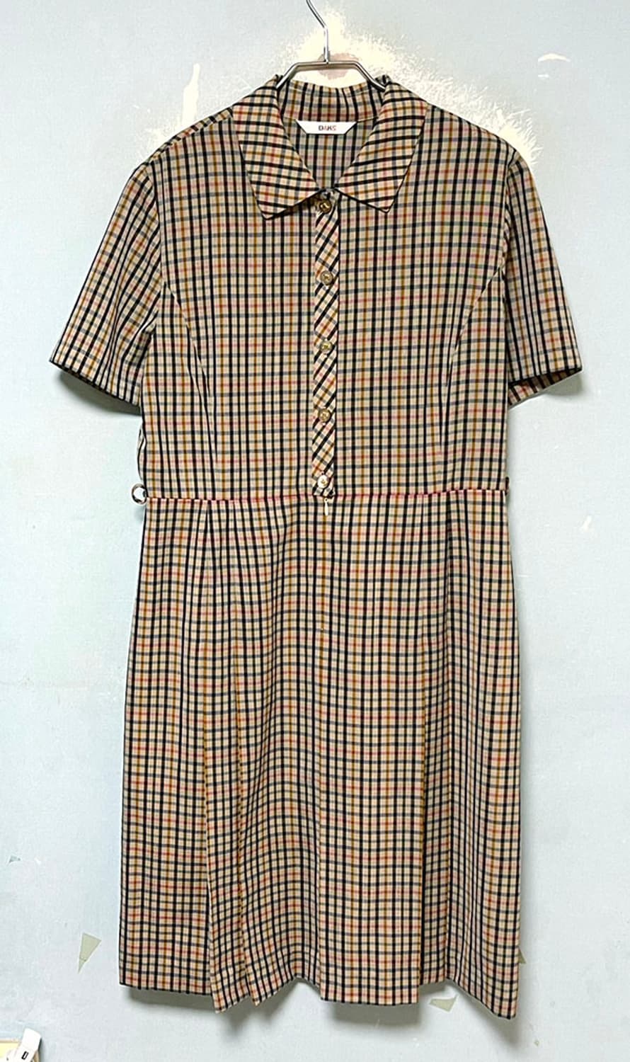 DAKS 닥스 여자 원피스 견 체크 시원한 반팔 캐주얼 M 95 66 상품이미지1