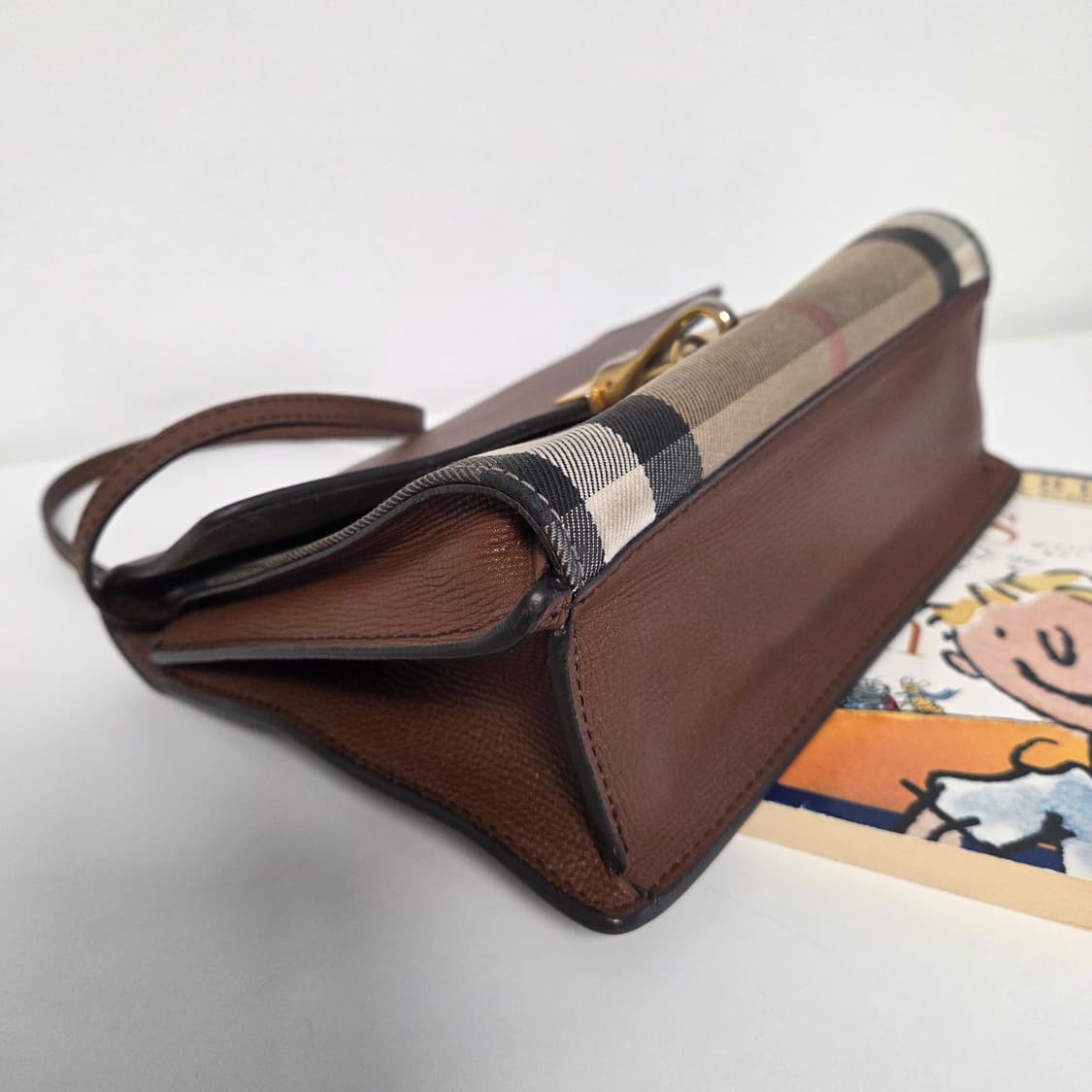 BURBERRY 버버리 정품 맥켄 크로스백 숄더 패브릭 레더백 빈티지체크 상품이미지4