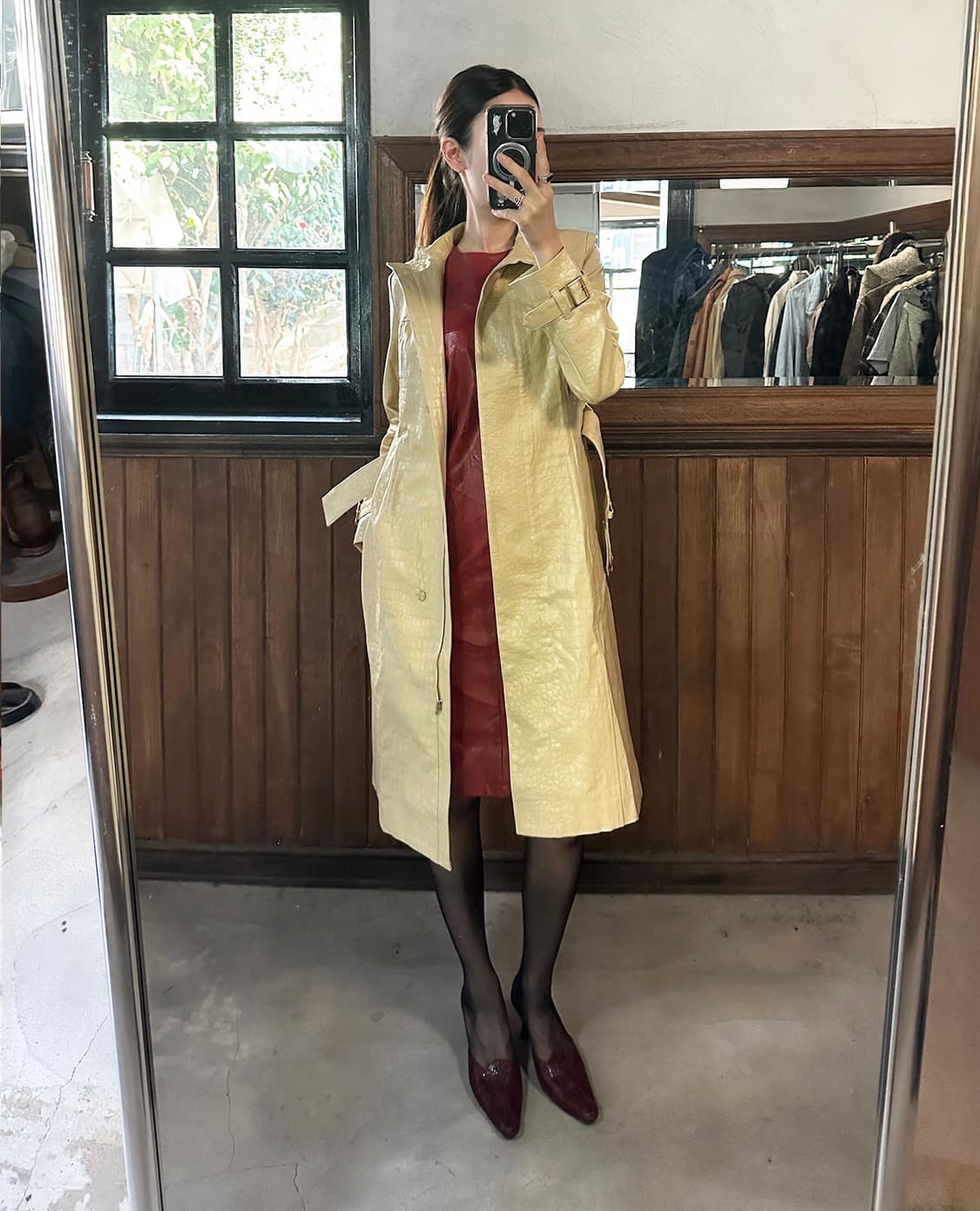 MCM leather sleeveless red dress 상품이미지3