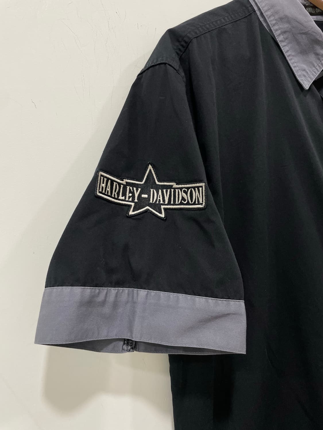Harley Davidson 할리데이비슨 투톤 빅 로고 반팔셔츠 상품이미지8