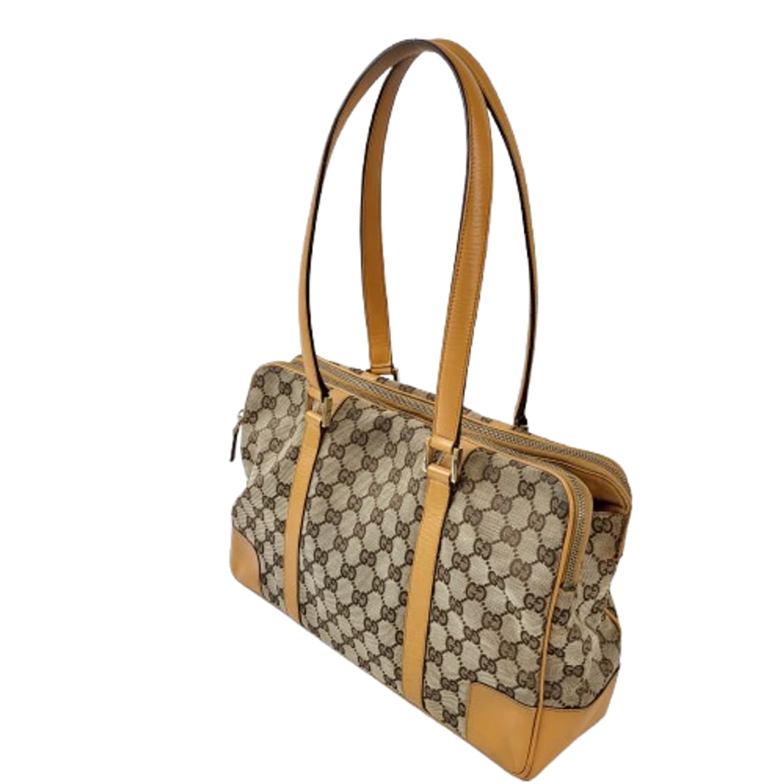 정품 구찌 빈티지 GG 로고 자가드 캔버스 토트/숄더백 상품이미지4