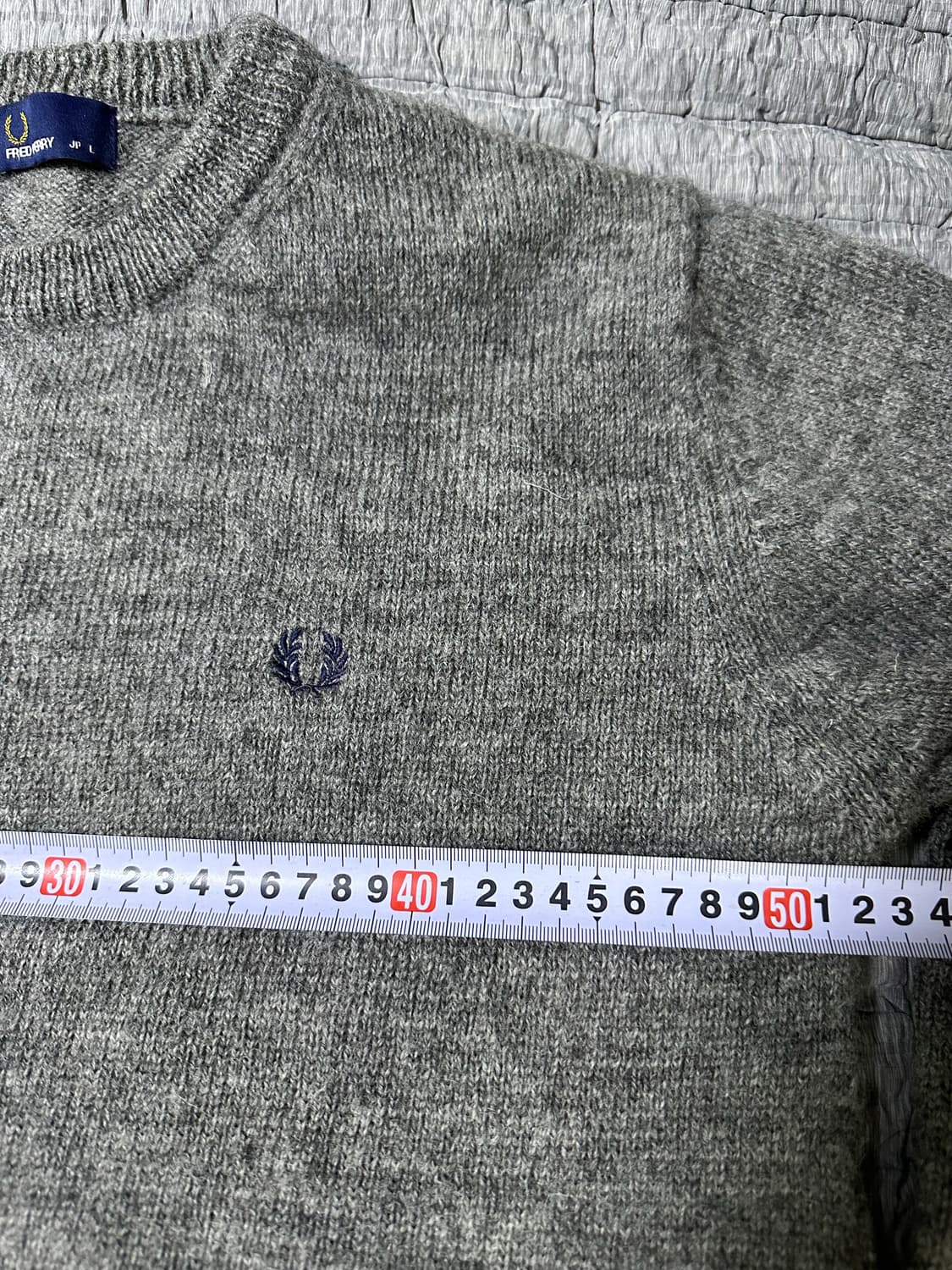 프레드페리 그레이 컬러 블록 니트 상품이미지6