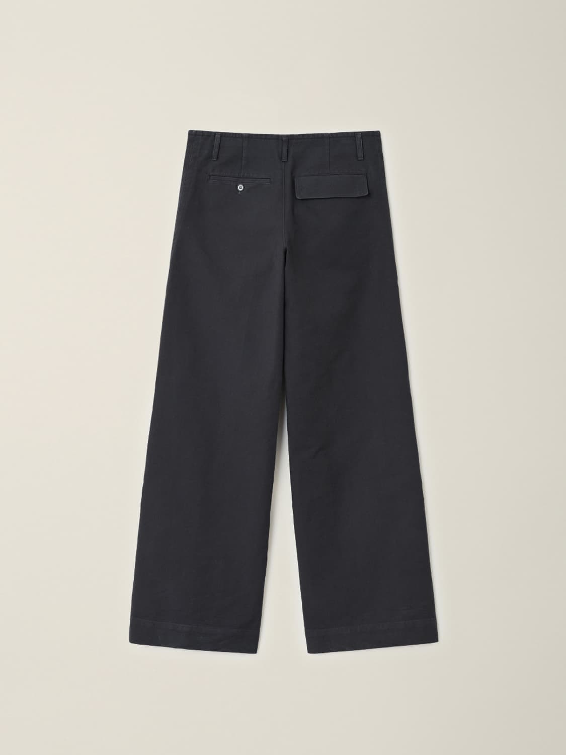 ÉÉ GARMENT DYED CURVED TROUSER BLACK 상품이미지3