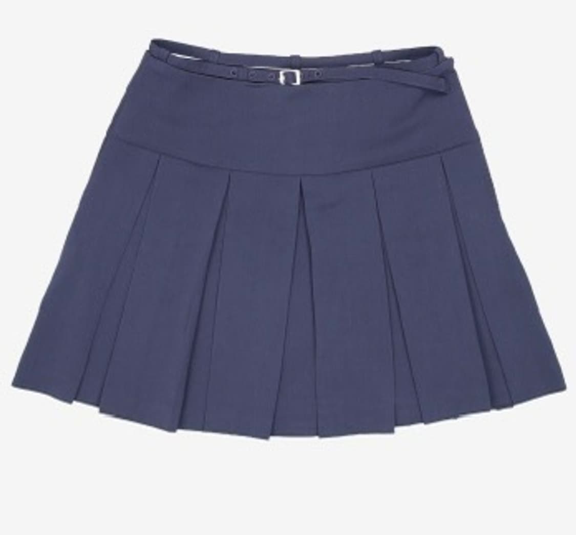 벨티드 플리츠 스커트_네이비 상품이미지1
