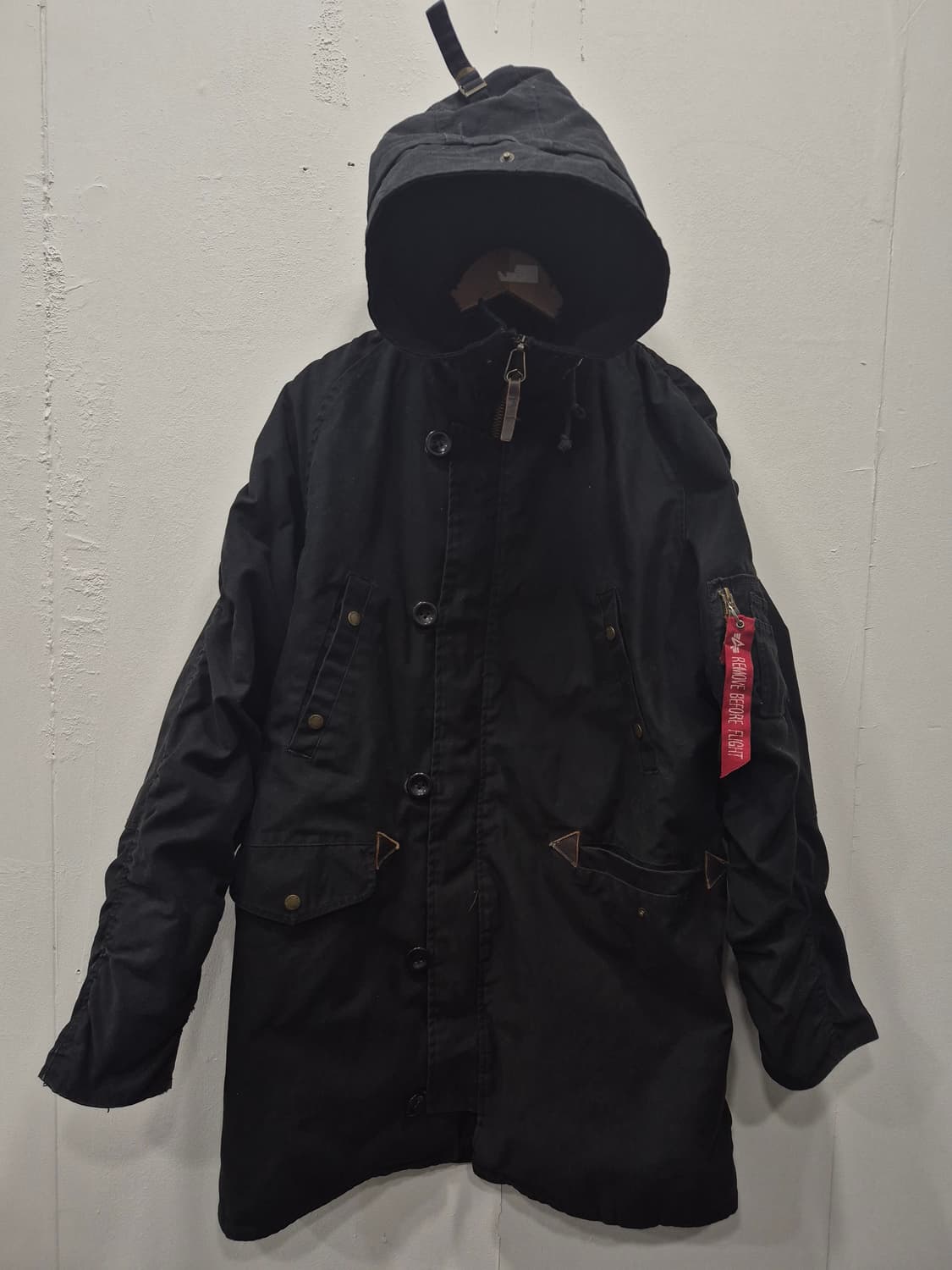 알파인더스트리 블랙 후드 야상 점퍼 자켓 남성 95~100사이즈 상품이미지1