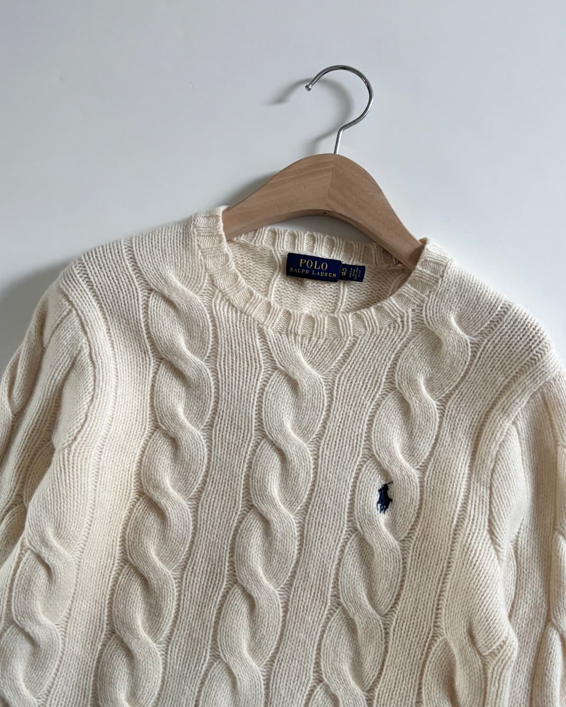 Polo 폴로 랄프로렌 캐시미어블렌드 아이보리컬러 케이블 니트  상품이미지3