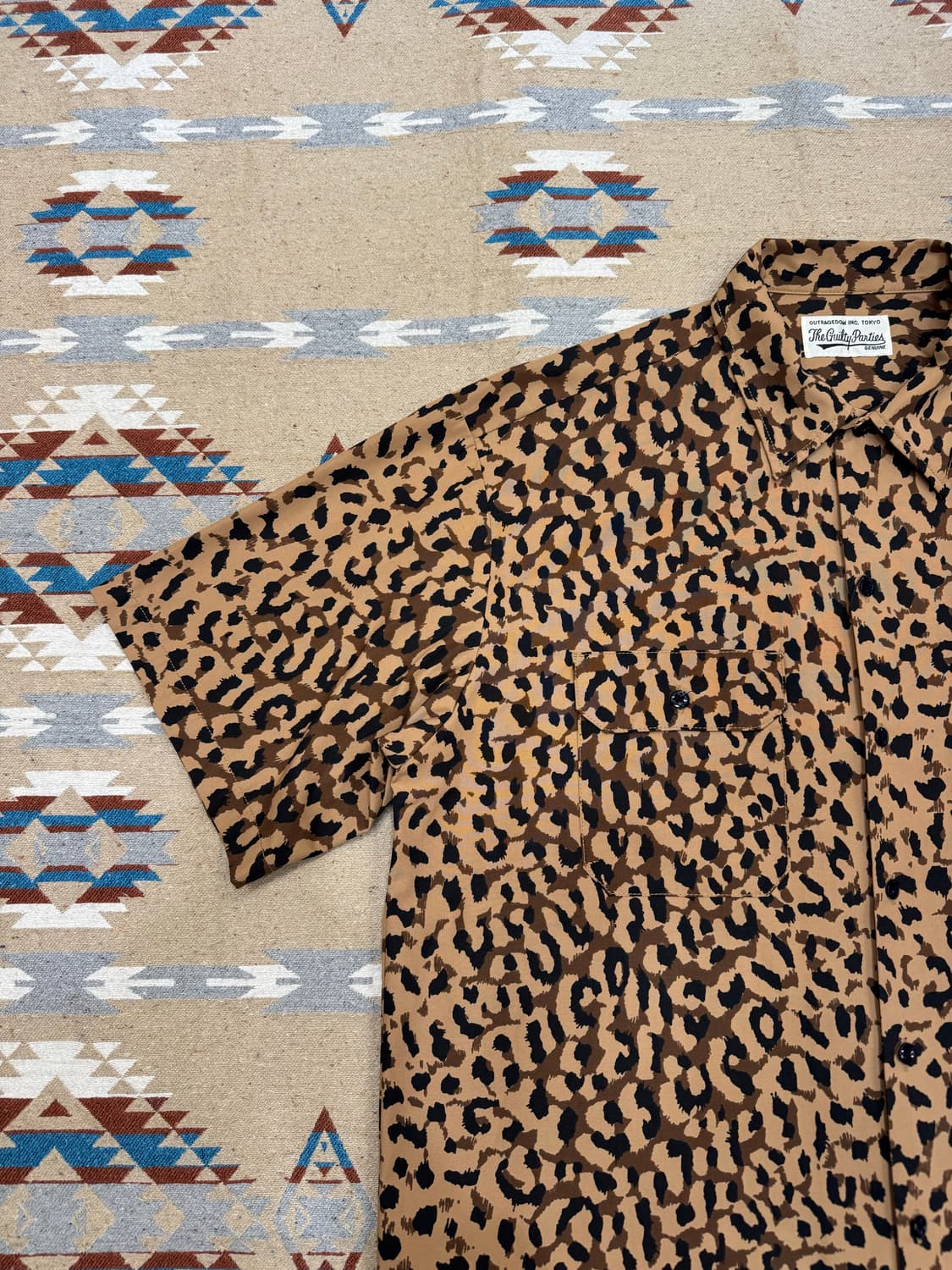 [XL] 와코마리아 x 디키즈 오픈카라 워크셔츠 레오파드  상품이미지3