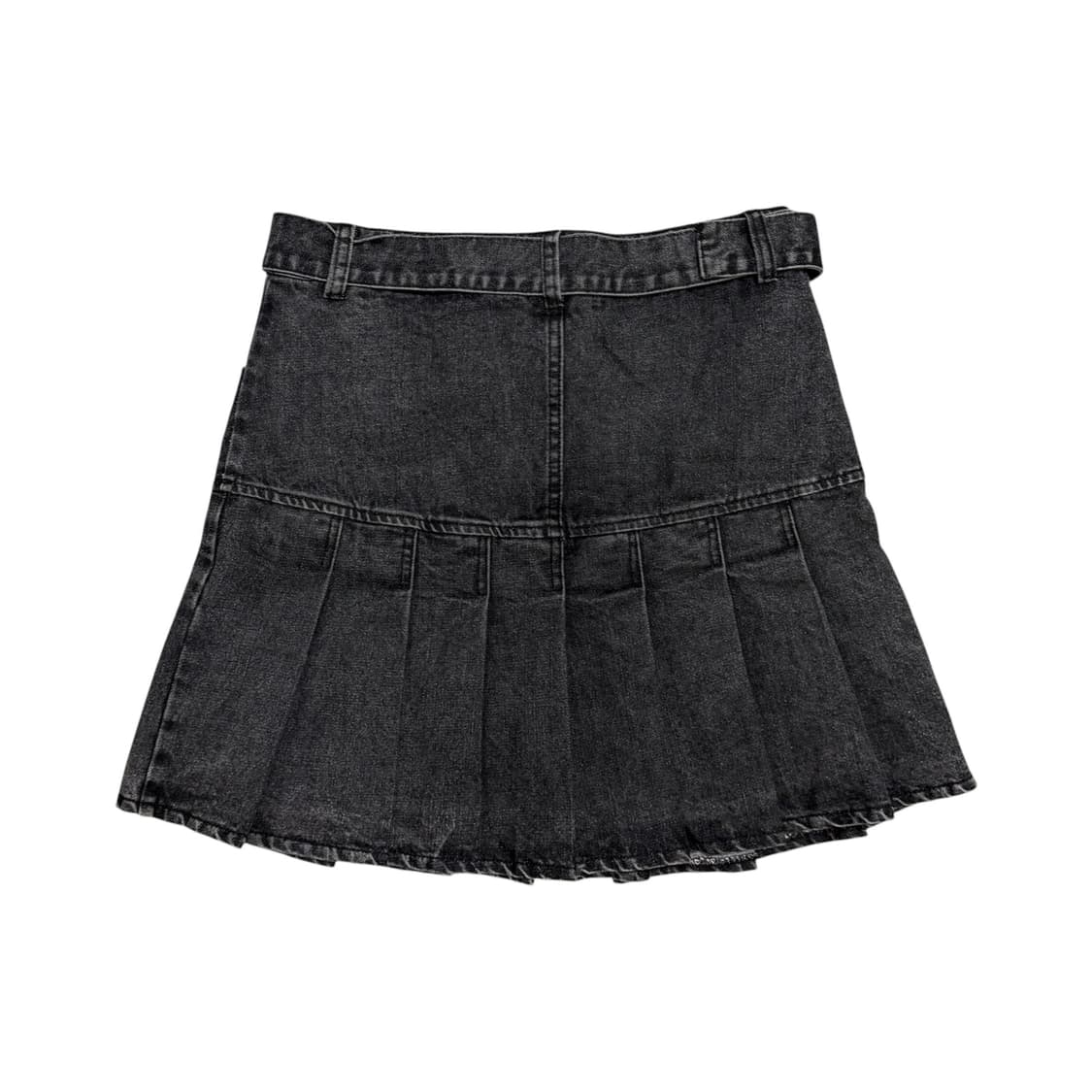 Y2K 무드 벨티드 데님 플리츠 스커트 상품이미지7