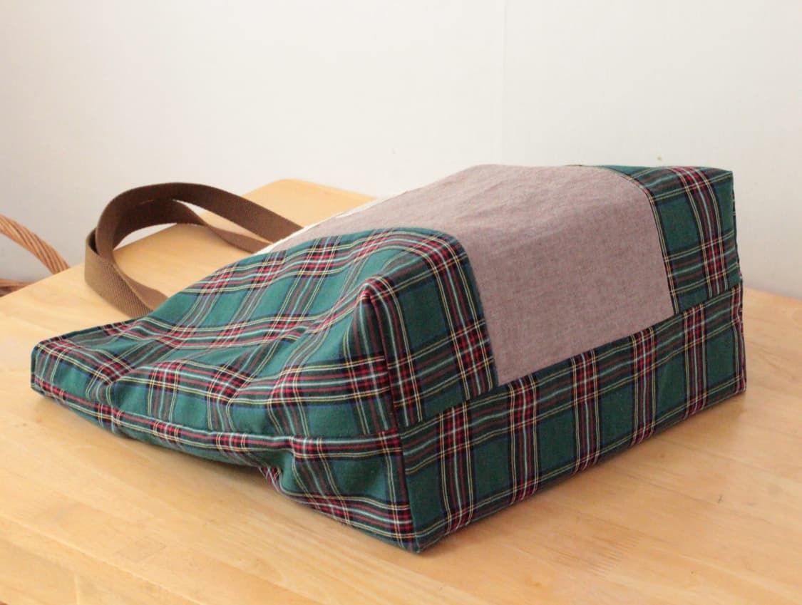 핸드메이드 체크 가방 빅백 상품이미지7