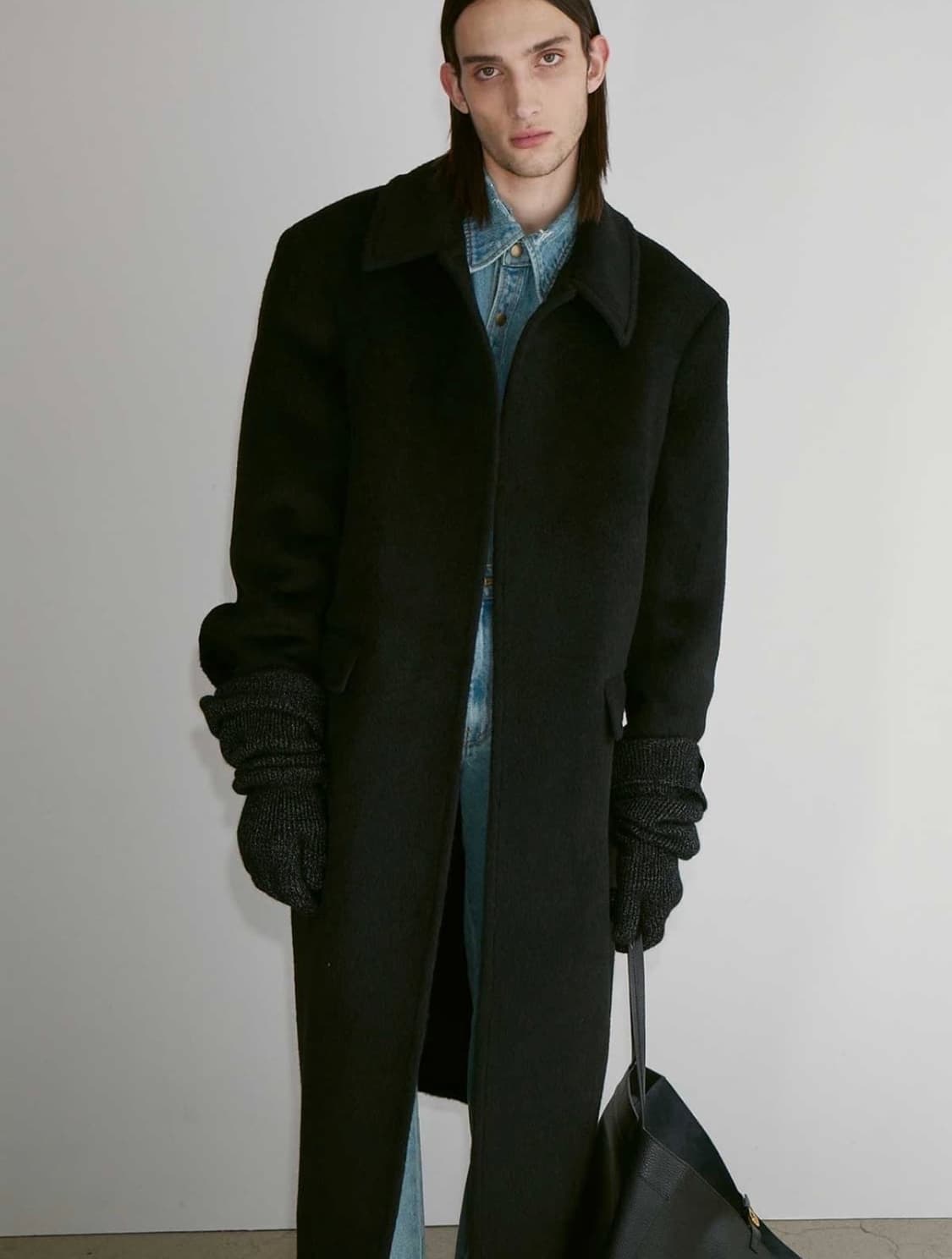 렉토 라마 울 블렌드 발마칸 코트 블랙 S 상품이미지1