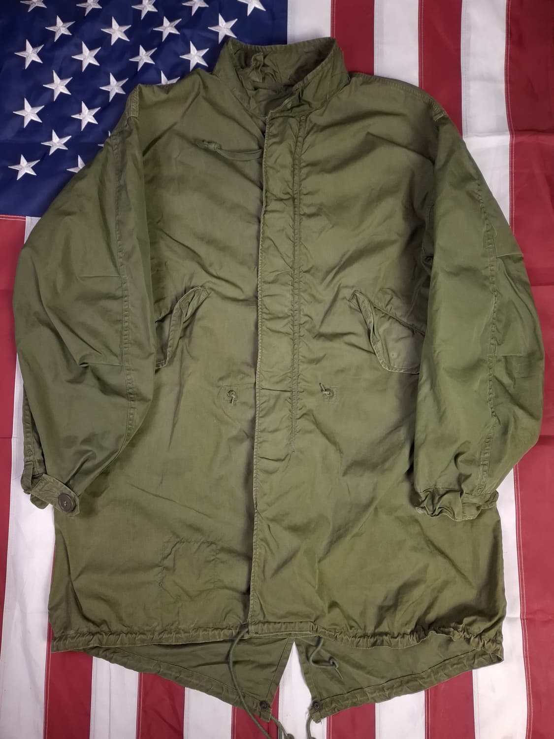 오리지날 미군 M-65 개파카 후드 천엽내피 스몰 사이즈 풀셋트 상품이미지3