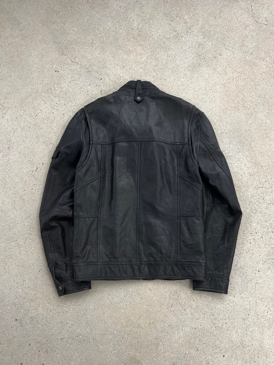 톰보이 램스킨 투포켓 하이넥 레더 자켓 상품이미지3