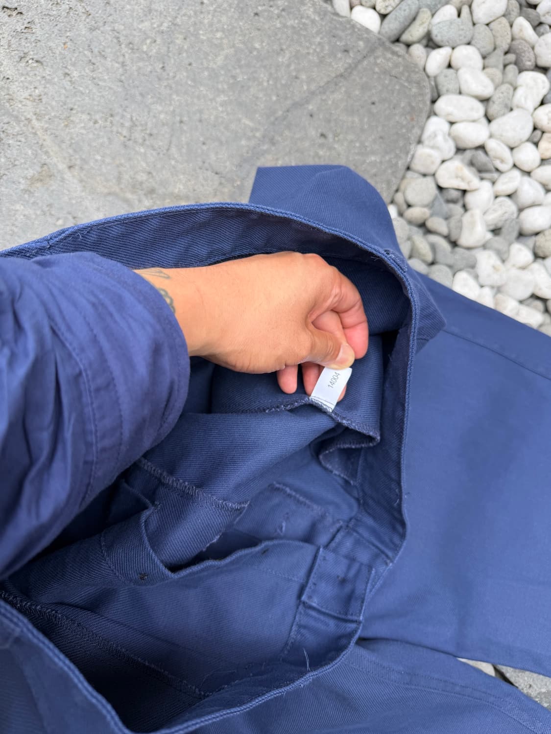 2000s GREY NAVY WIDE FRENCH WORK 프렌치워크팬츠 상품이미지6