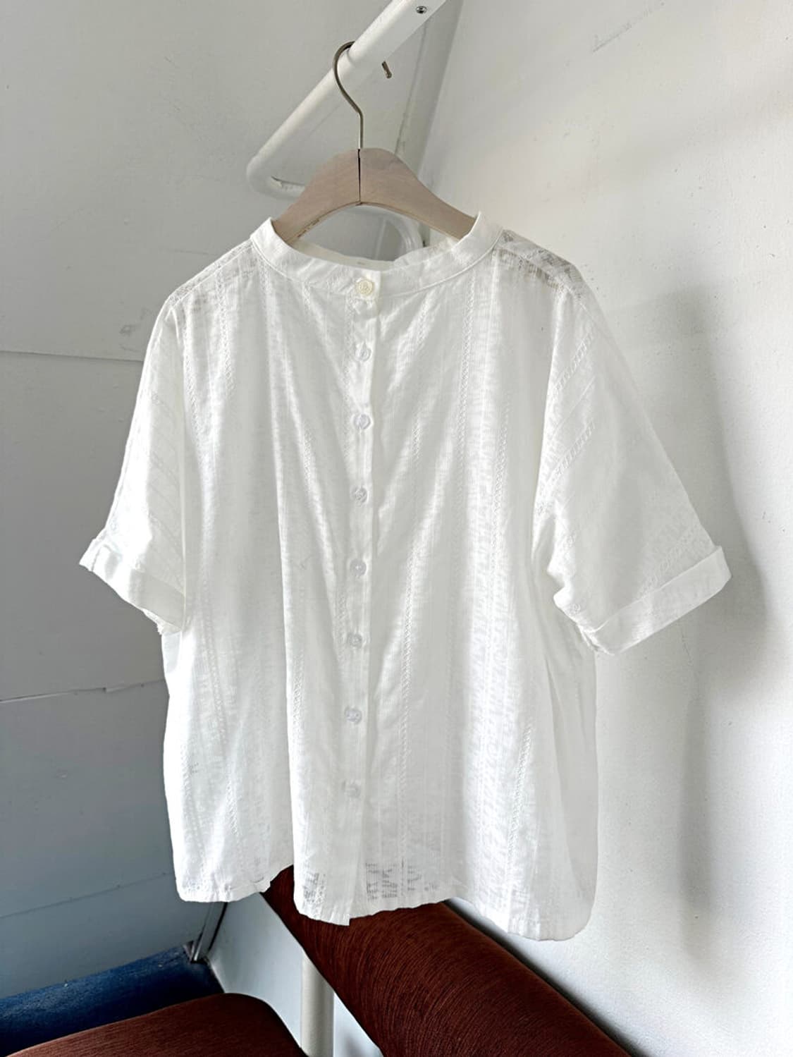 2way design stitch pattern H/S shirt 상품이미지6