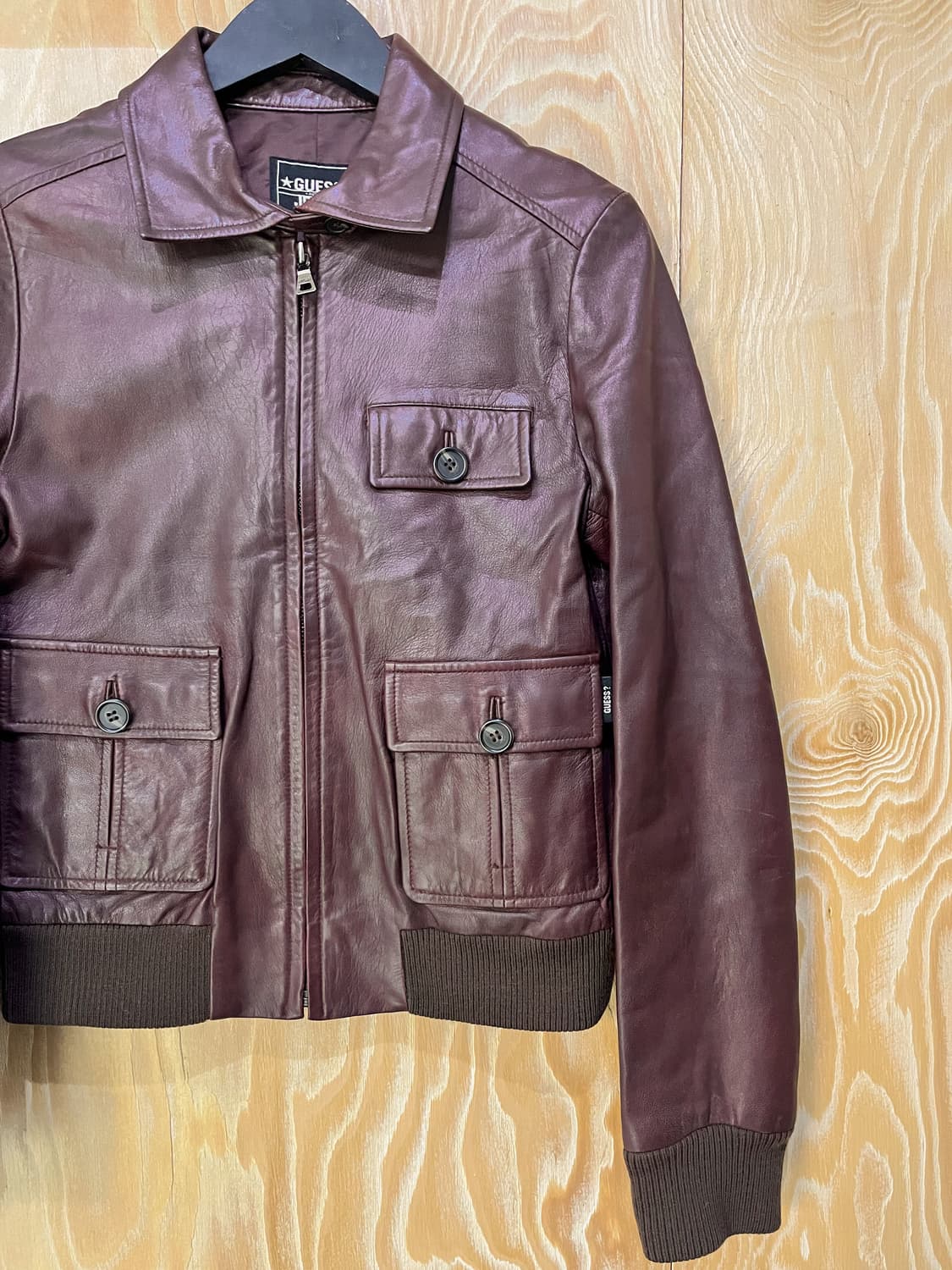 게스 진스 90's 램 레더 포켓 자켓 상품이미지4