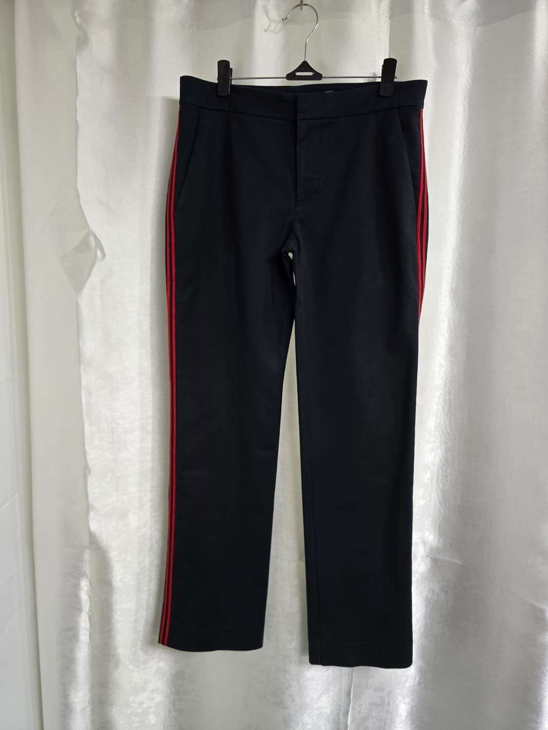 LAUREN 로렌 블랙 면바지 레드 라인 포인트 (1971 상품이미지1