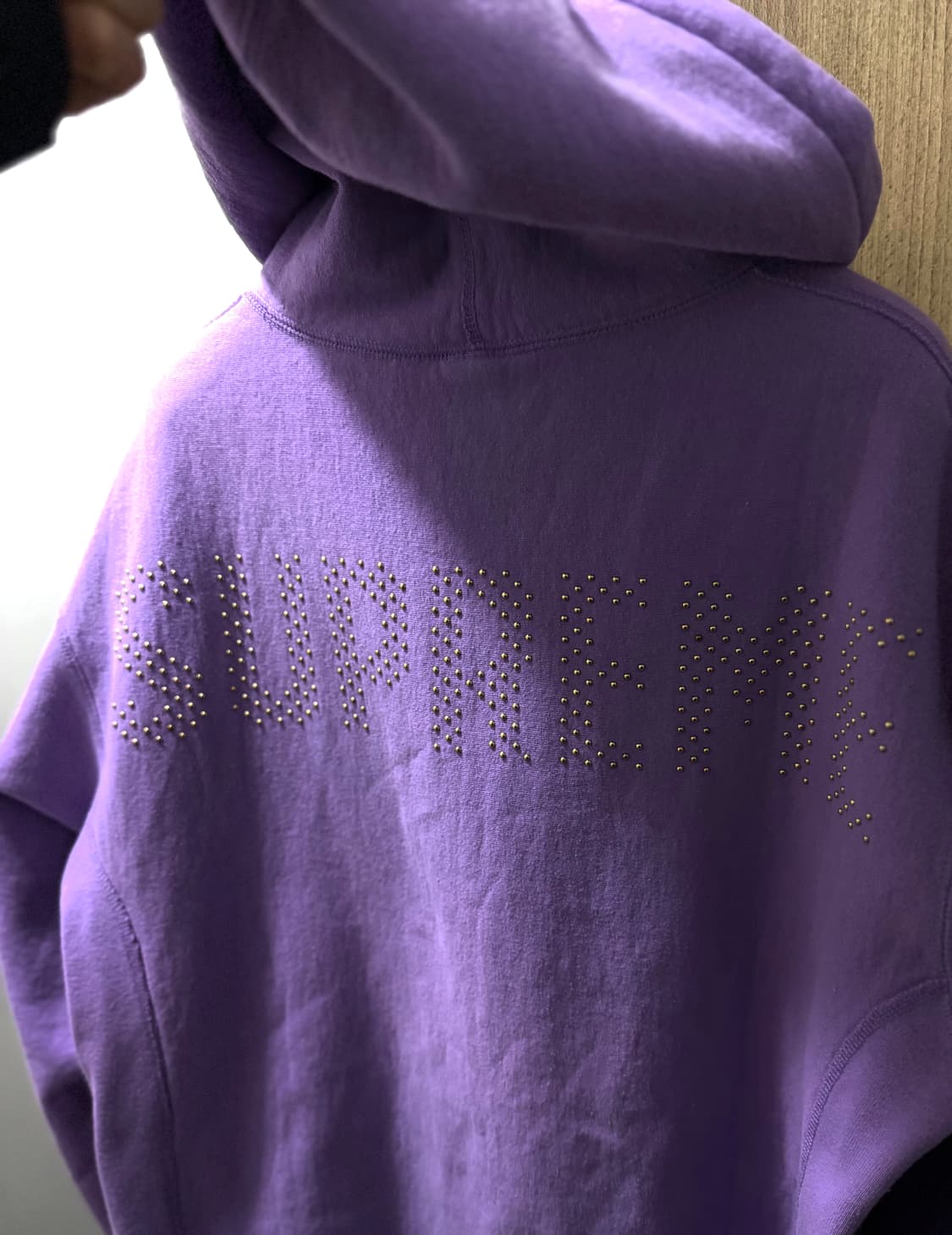 슈프림 [정품] 스터드 (시세 52만) 후드티 로고 퍼플 L(105 상품이미지1