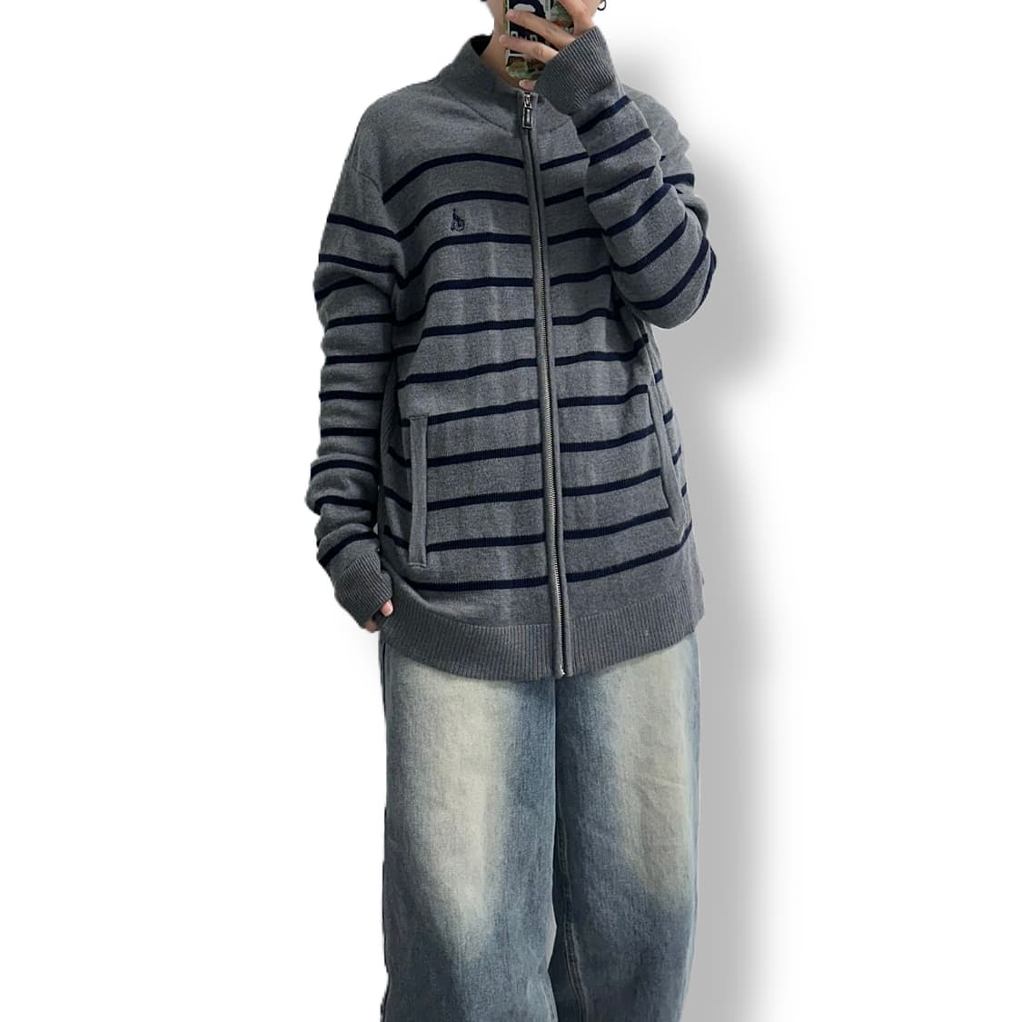 빈폴 모 스트라이프 니트 집업 자켓 상품이미지3