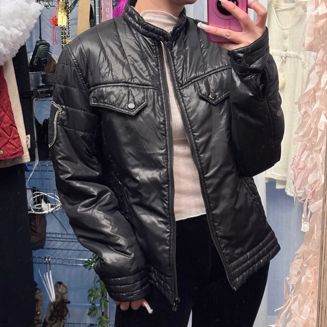 패딩 라이더자켓 상품이미지2