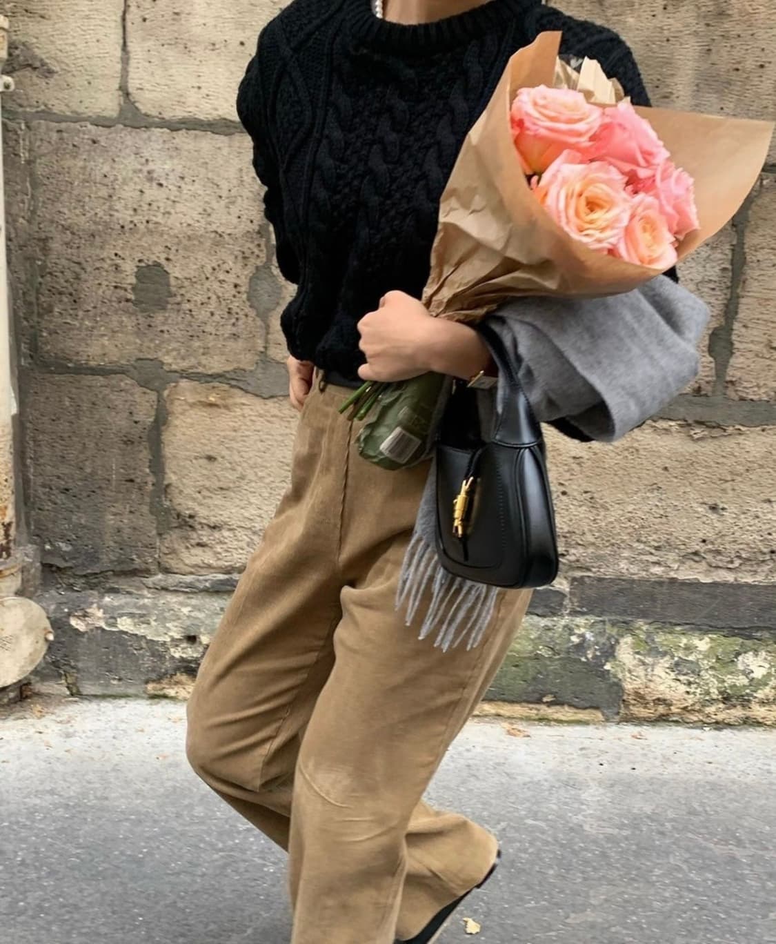 (새상품) 위드아웃썸머 로버트 케이블 니트 블랙 상품이미지2