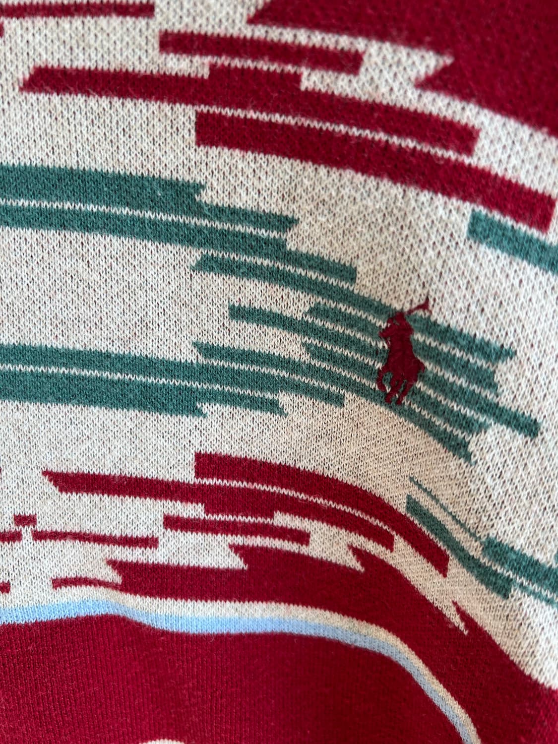 Polo나바호 패턴의 100%면 빈티지 스웨터 레드 L 상품이미지2