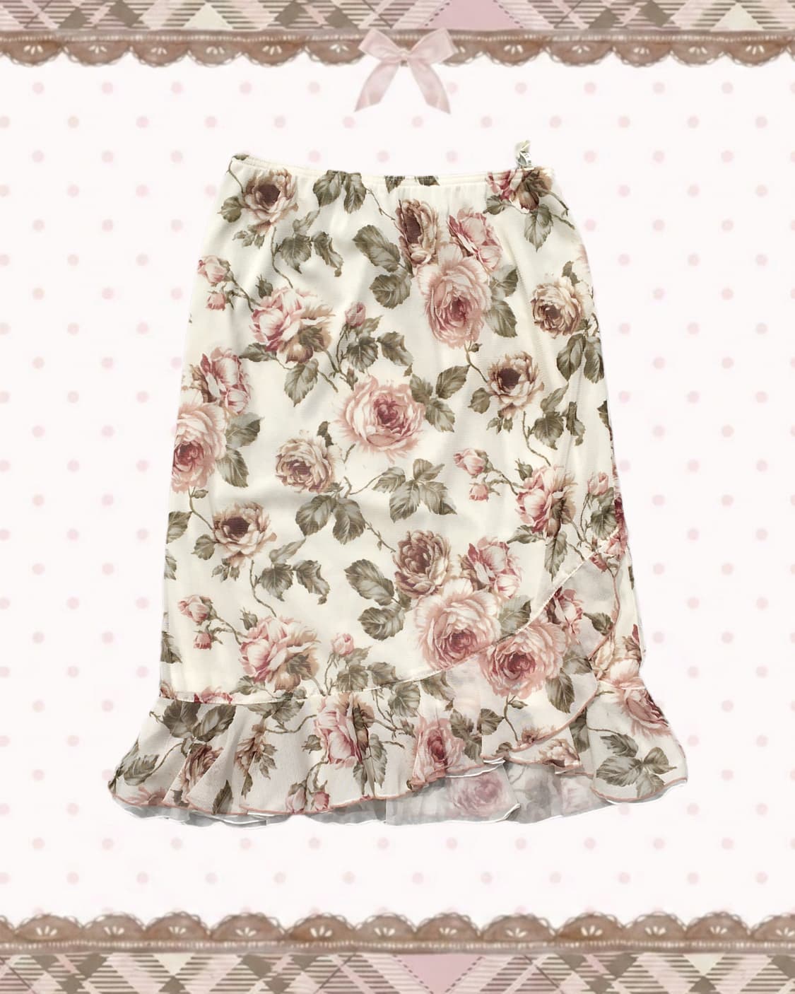 레스트로즈 플로럴 아이보리 스커트 상품이미지1