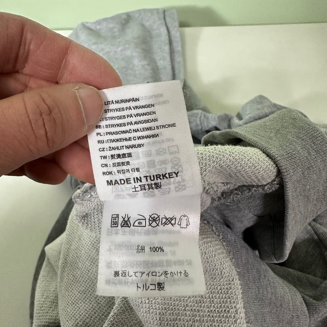 M 100 칼하트 그레이 빅로고 오버핏 코튼 후드티 상품이미지8