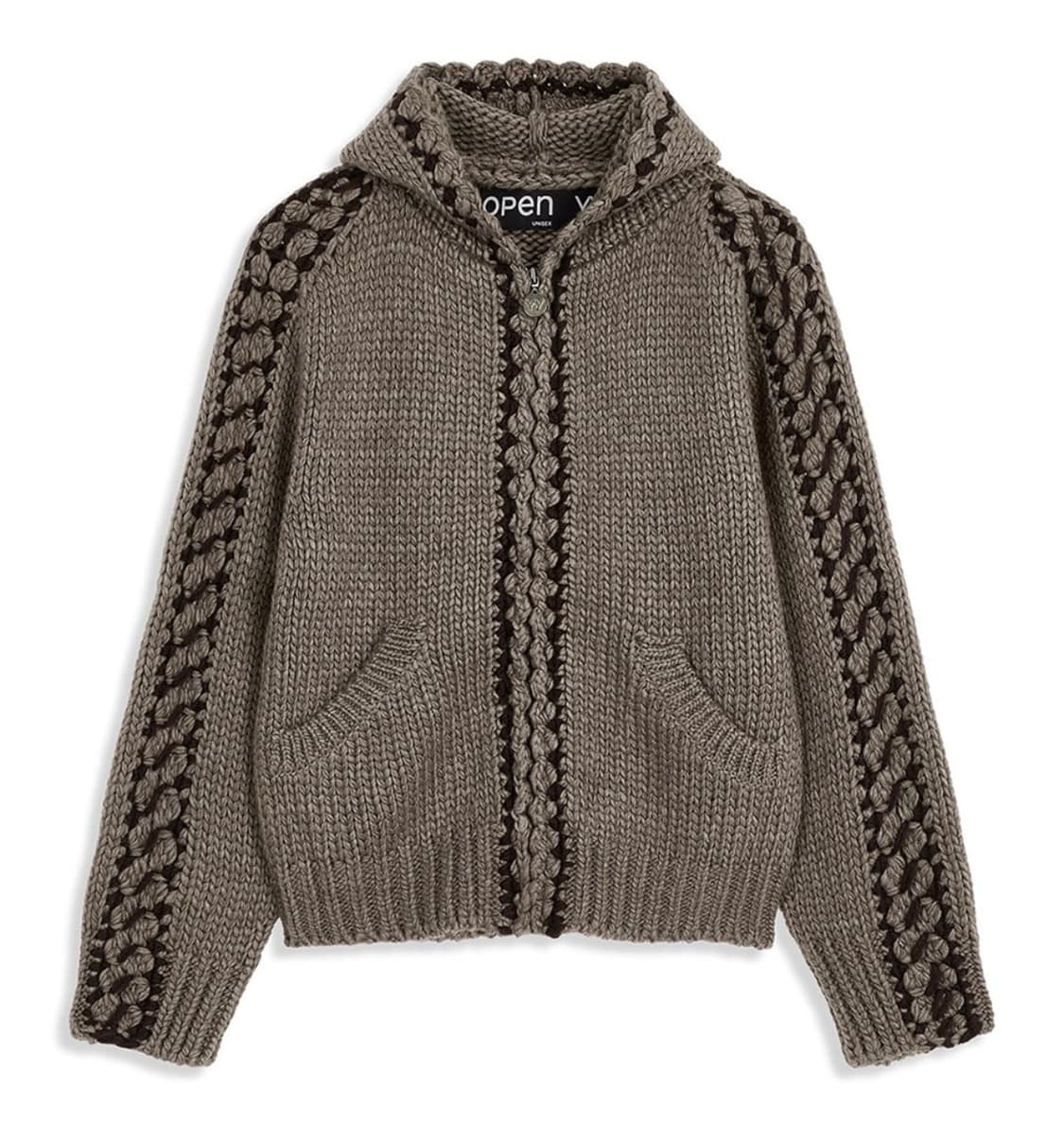 한번착용) STITCH ZIP UP KNIT HOODIE 상품이미지1